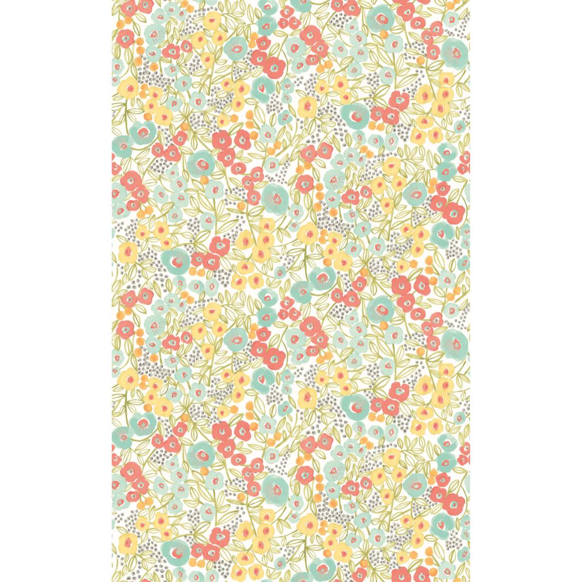 Ohpopsi Glasshouse Flora Ditsy	- Coral & Sky
