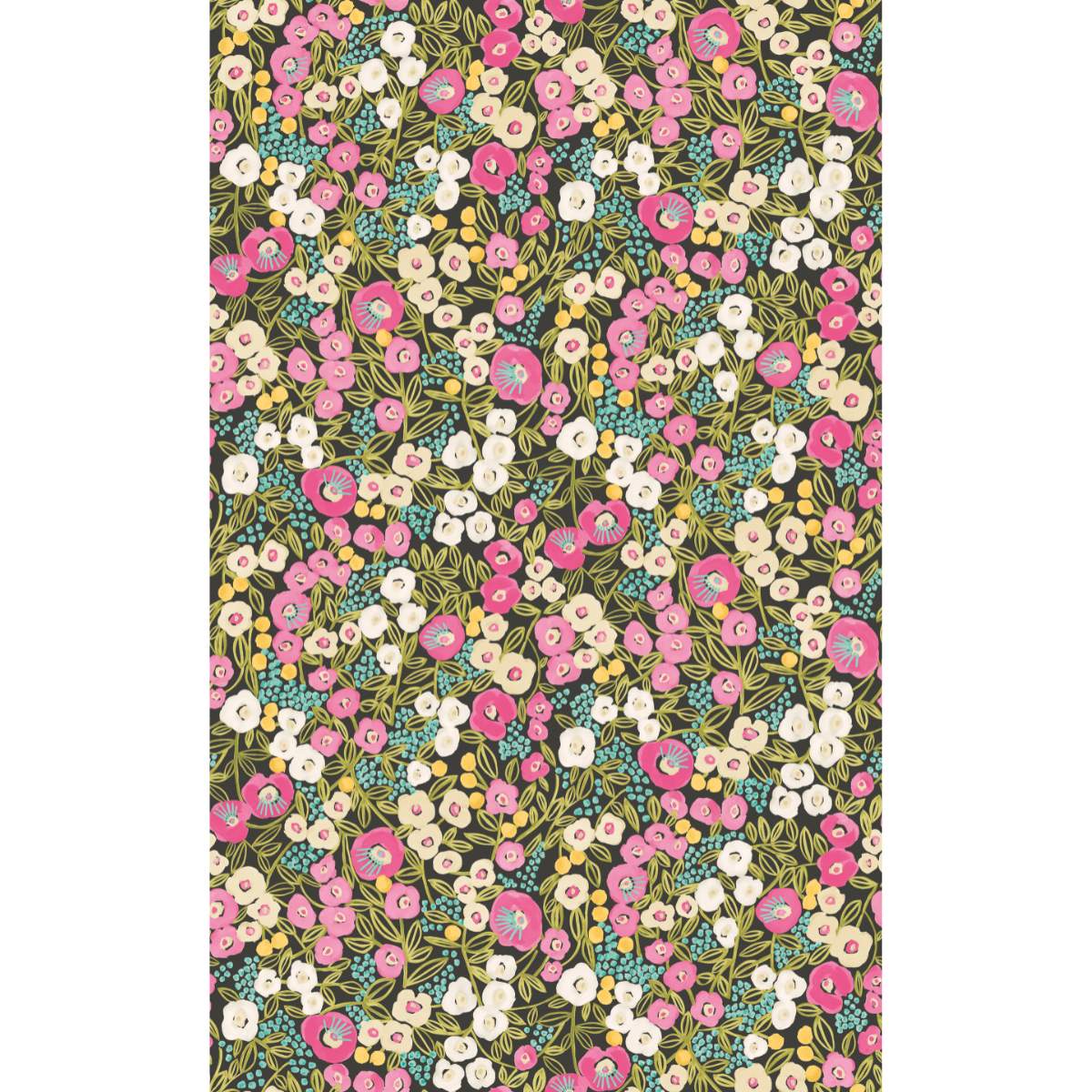 Ohpopsi Glasshouse Flora Ditsy	- Fuchsia & Jet