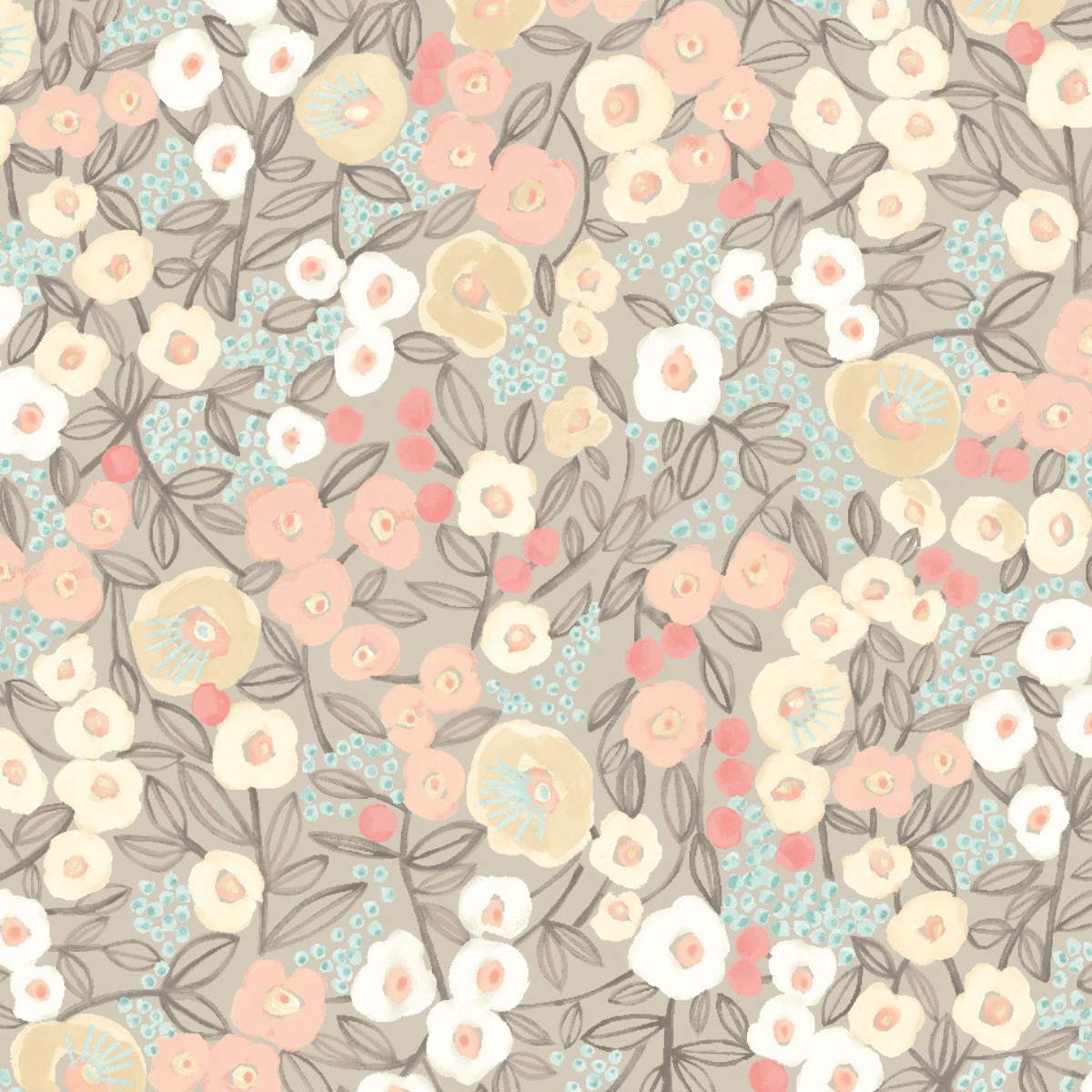 Ohpopsi Glasshouse Flora Ditsy	- Peach & Dove