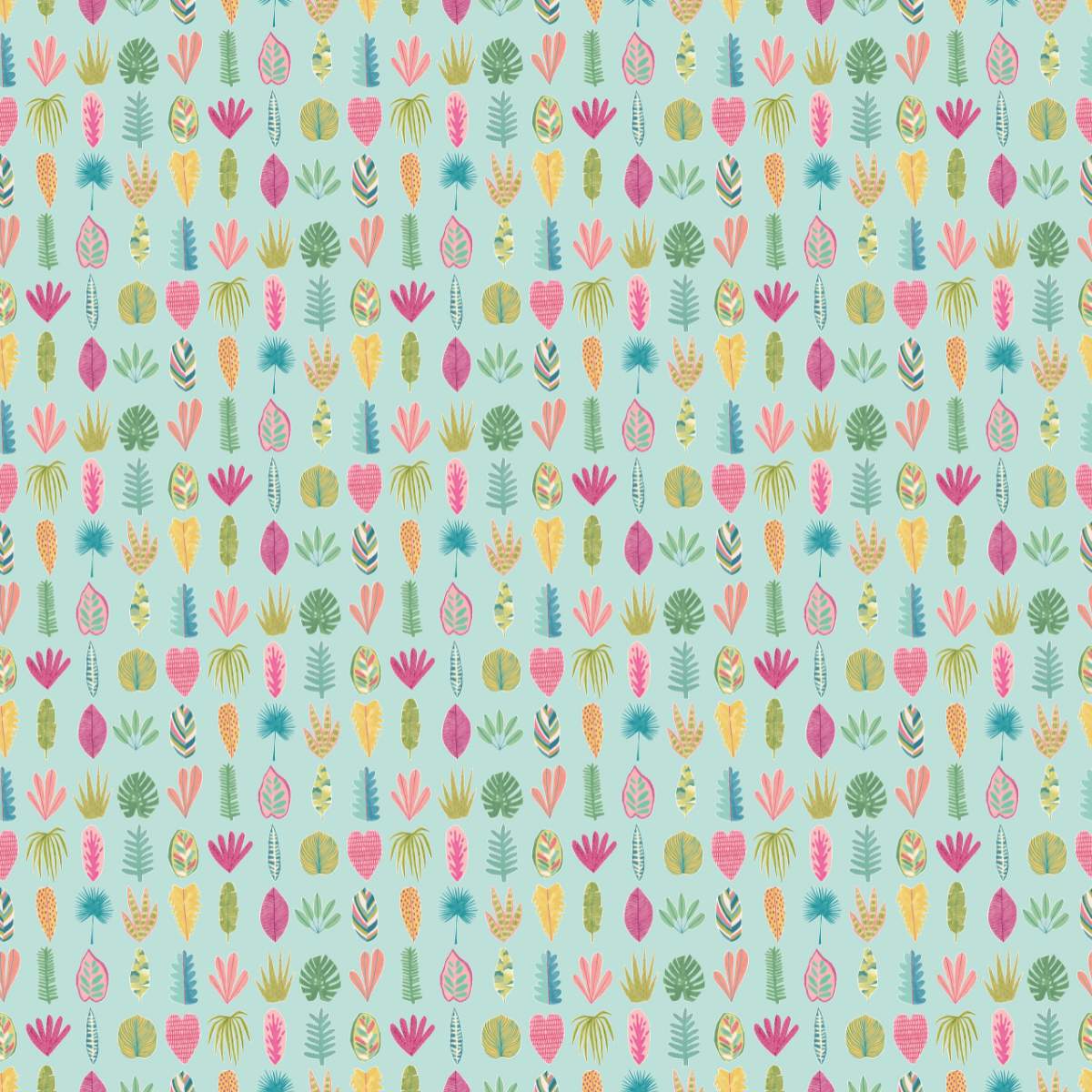 Ohpopsi Glasshouse Leaf Boogie - Aqua & Raspberry