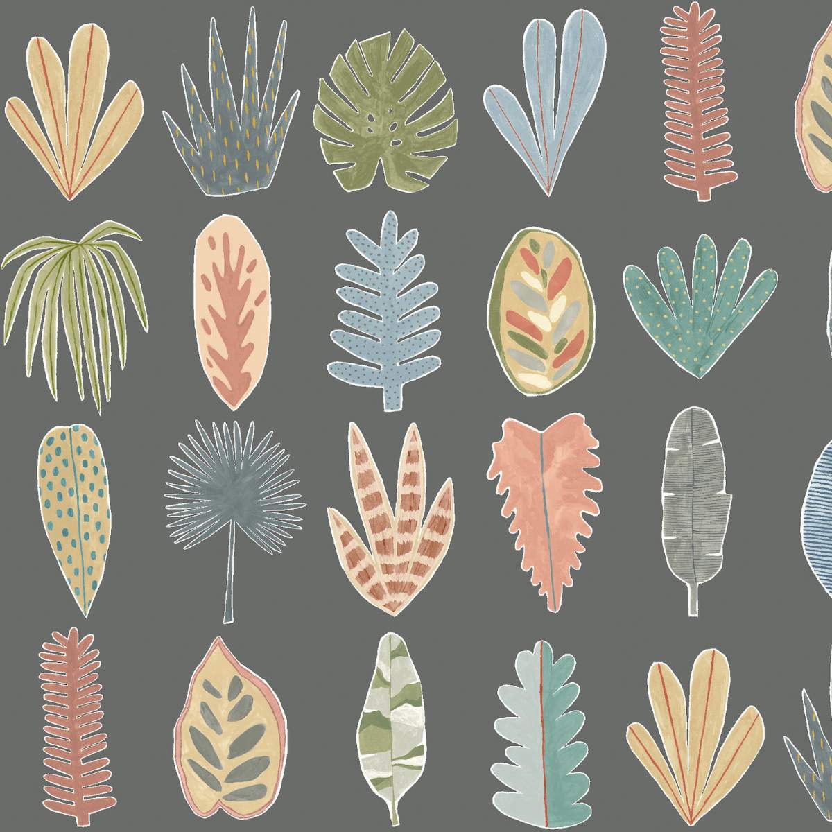 Ohpopsi Glasshouse Leaf Boogie - Charcoal Mix