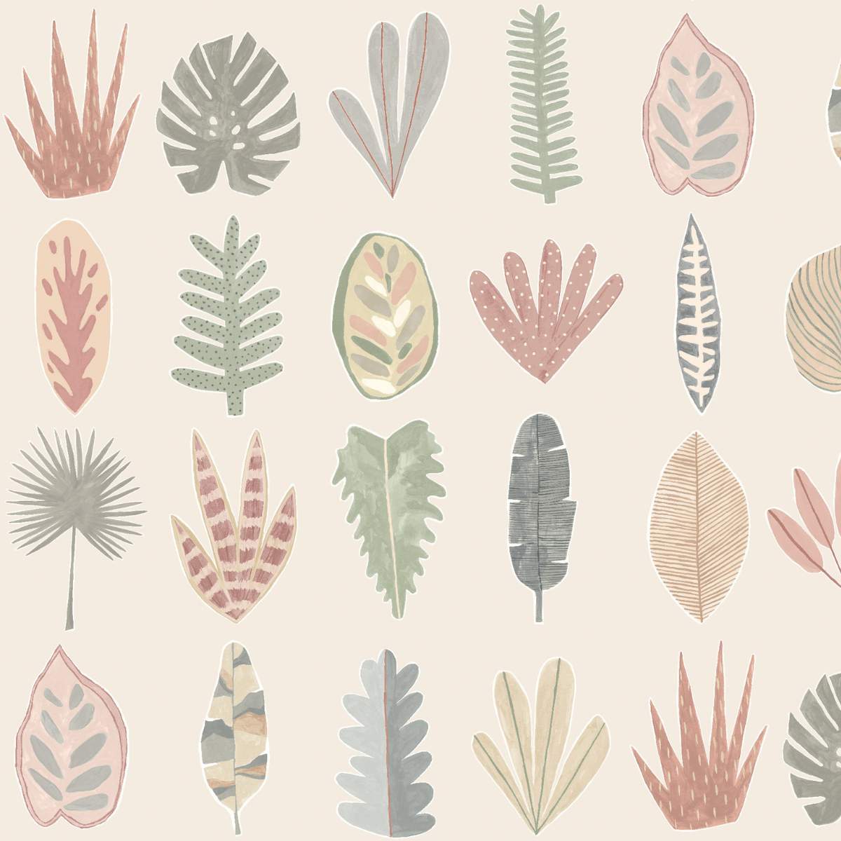Ohpopsi Glasshouse Leaf Boogie - Linen