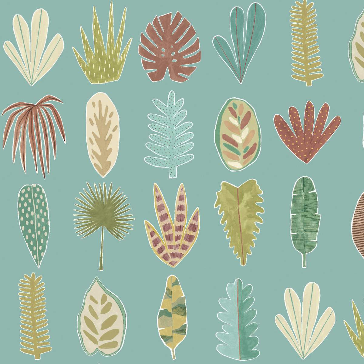 Ohpopsi Glasshouse Leaf Boogie - Seafoam