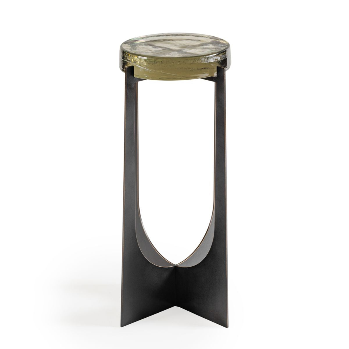 Libra Interiors Glenthorpe Brick Glass Accent Table