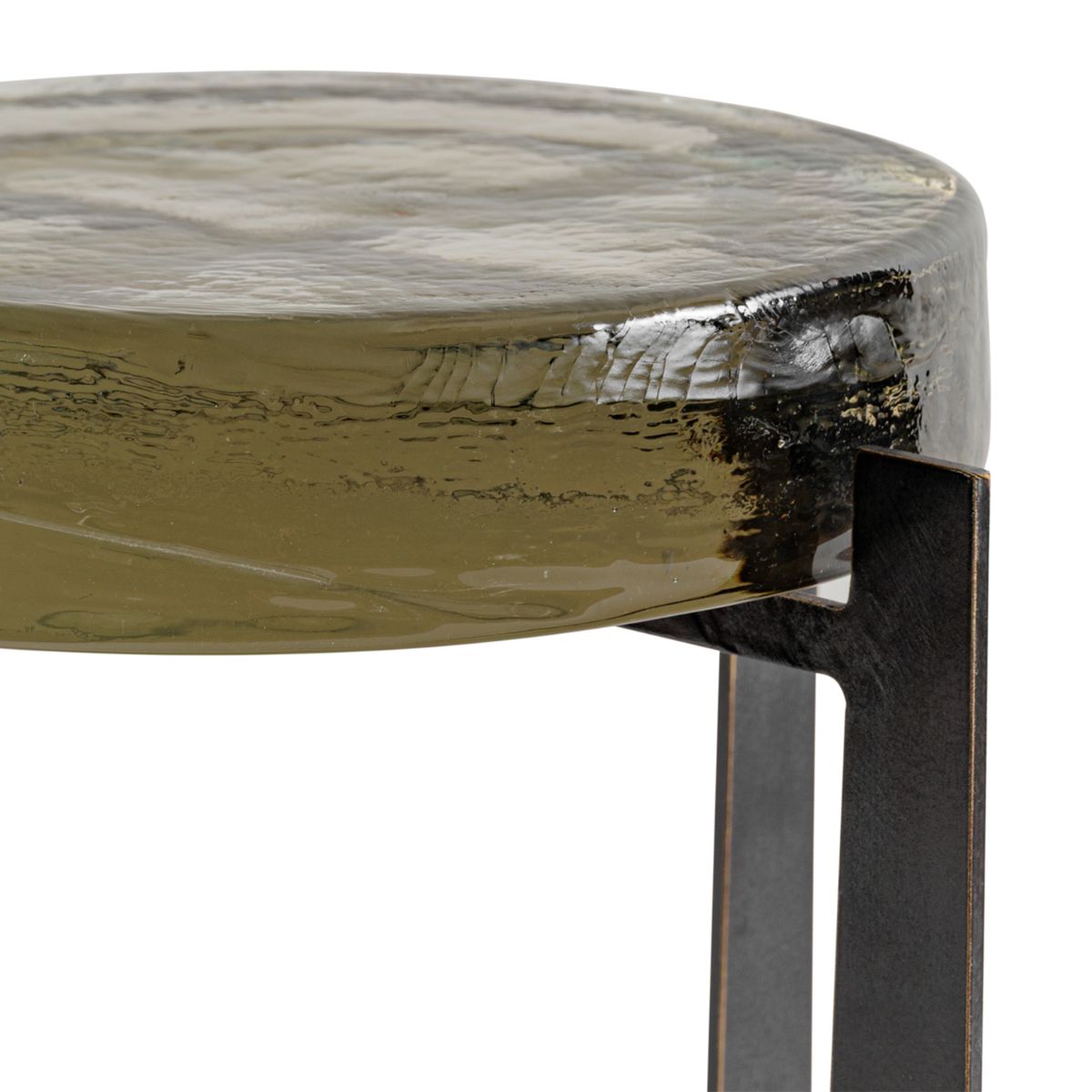Libra Interiors Glenthorpe Brick Glass Accent Table