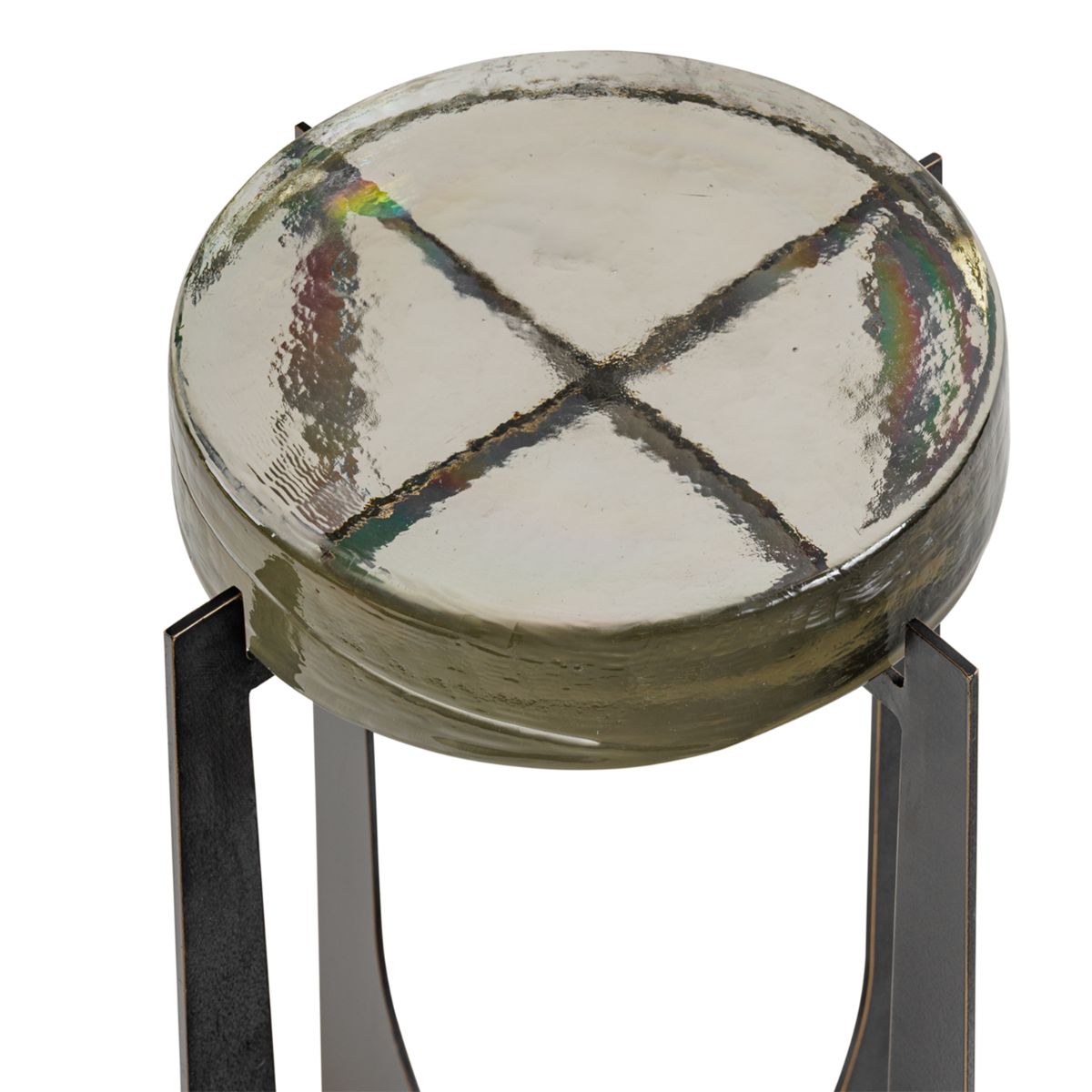 Libra Interiors Glenthorpe Brick Glass Accent Table