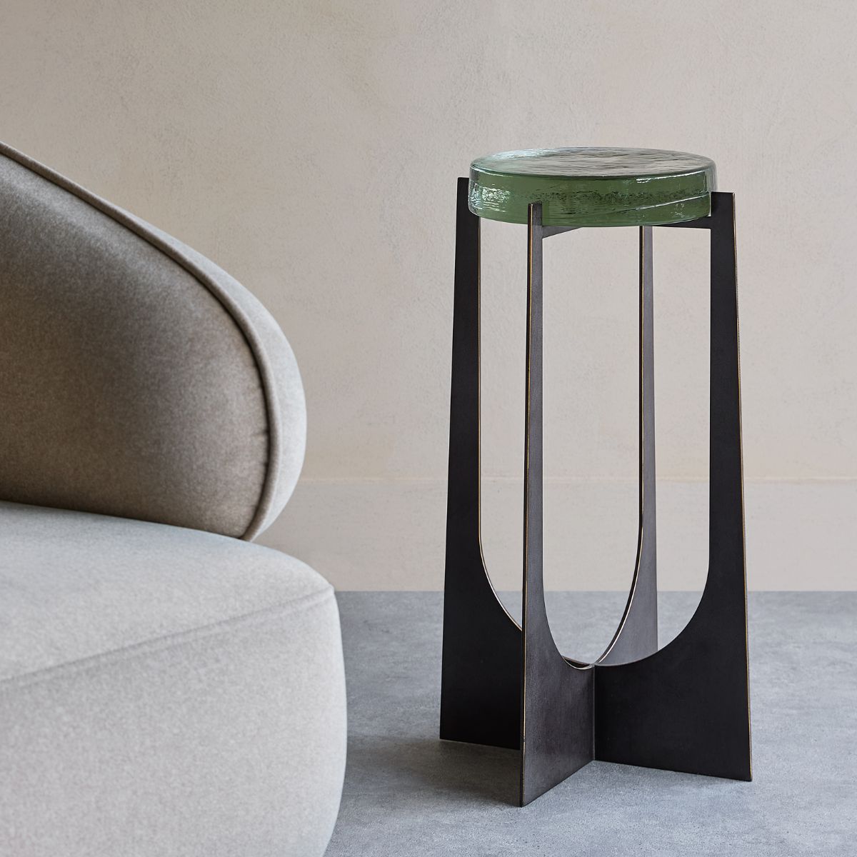 Libra Interiors Glenthorpe Brick Glass Accent Table