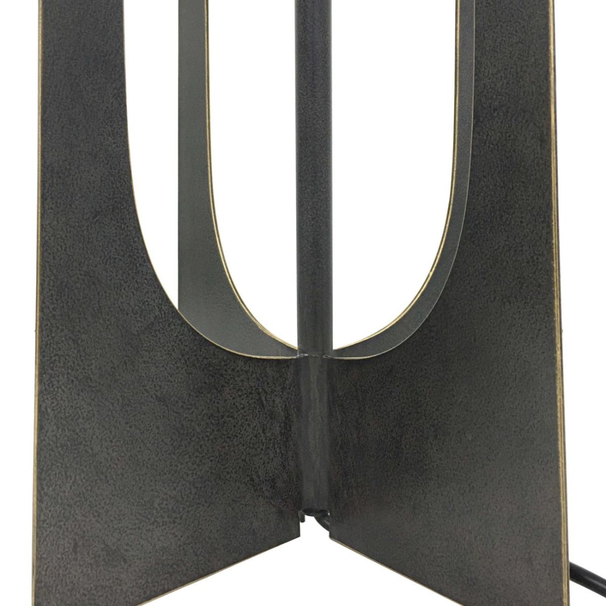 Libra Interiors Glenthorpe Hammered Iron Table Lamp Gilded Oak with Irish Linen Shade