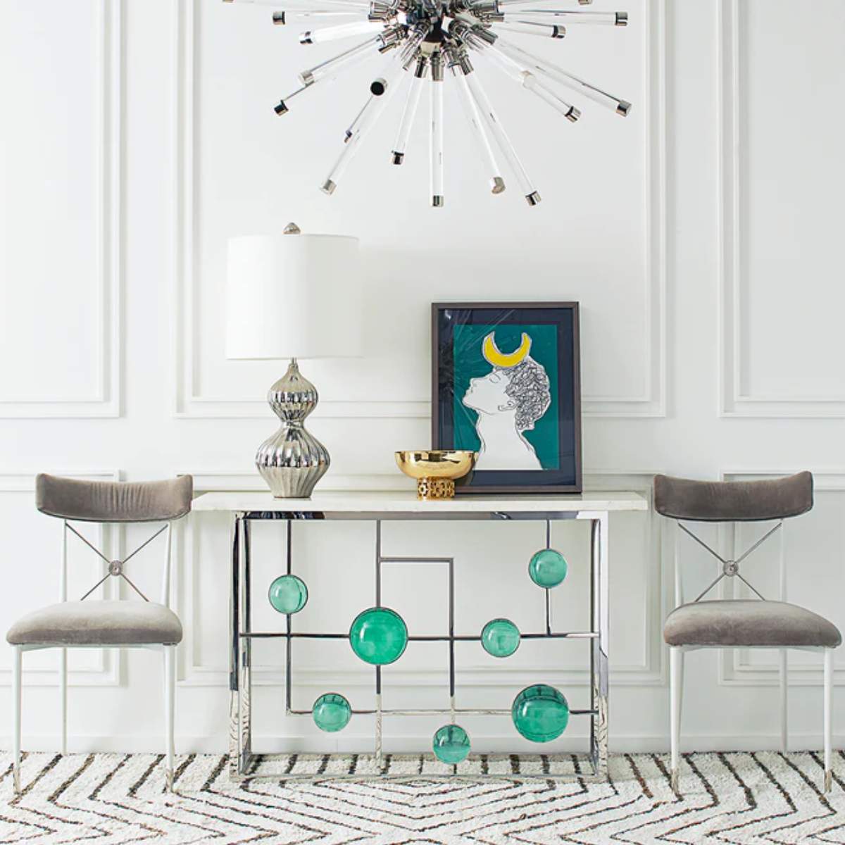 Jonathan Adler Globo Fretwork Console