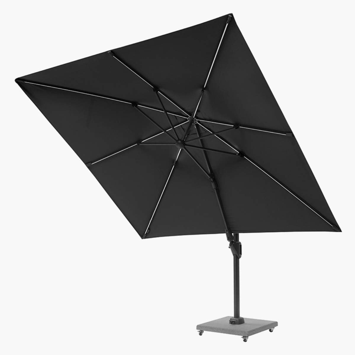 Pacific Lifestyle Glow Challenger T2 3m Square Anthracite Free Arm Parasol