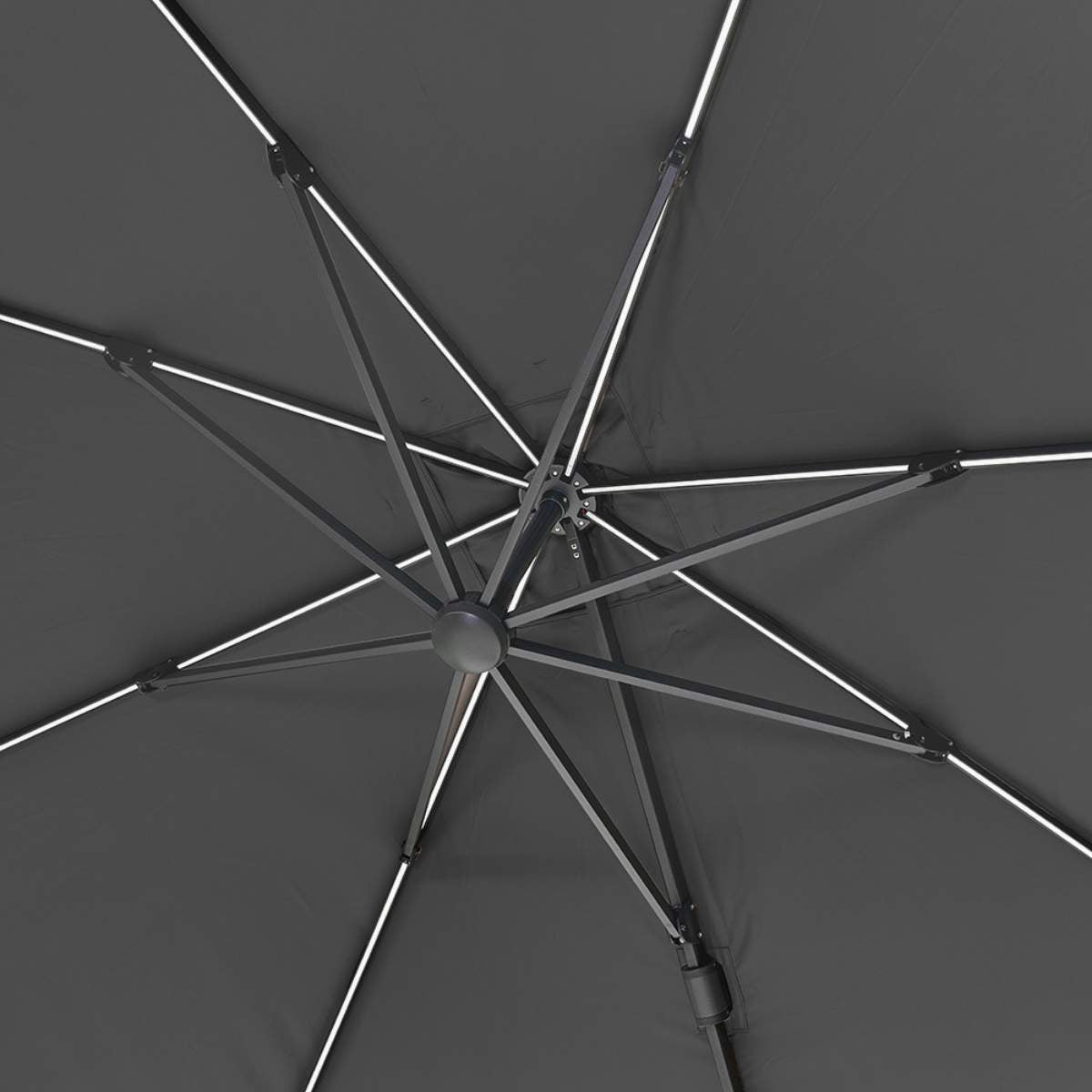 Pacific Lifestyle Glow Challenger T2 3m Square Anthracite Free Arm Parasol