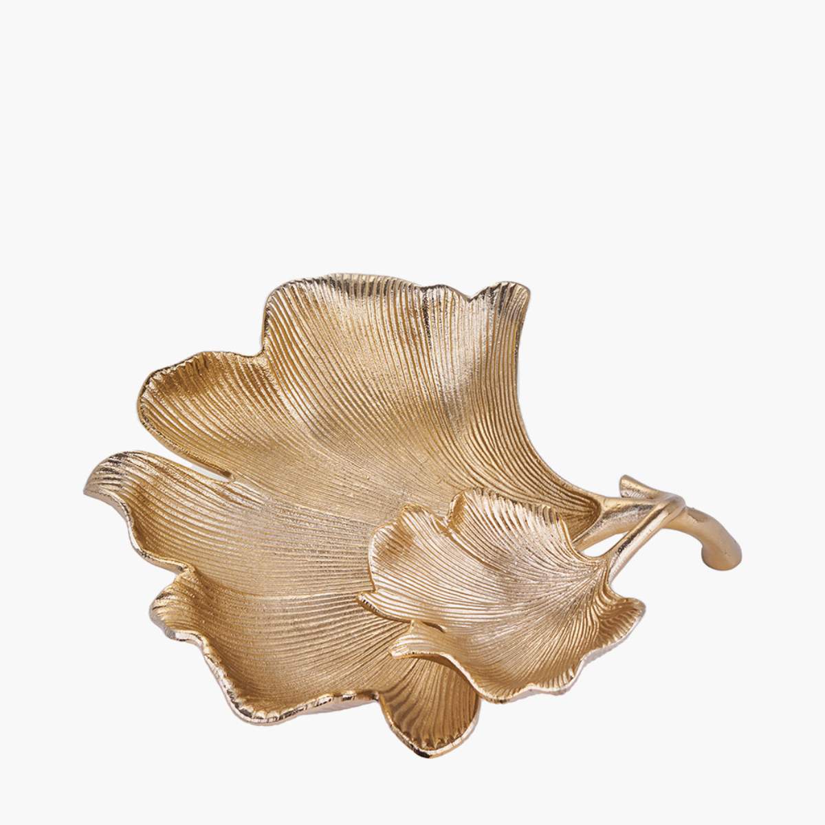 Pacific Lifestyle Gold Metal Dual Gingko Leaf Bowl