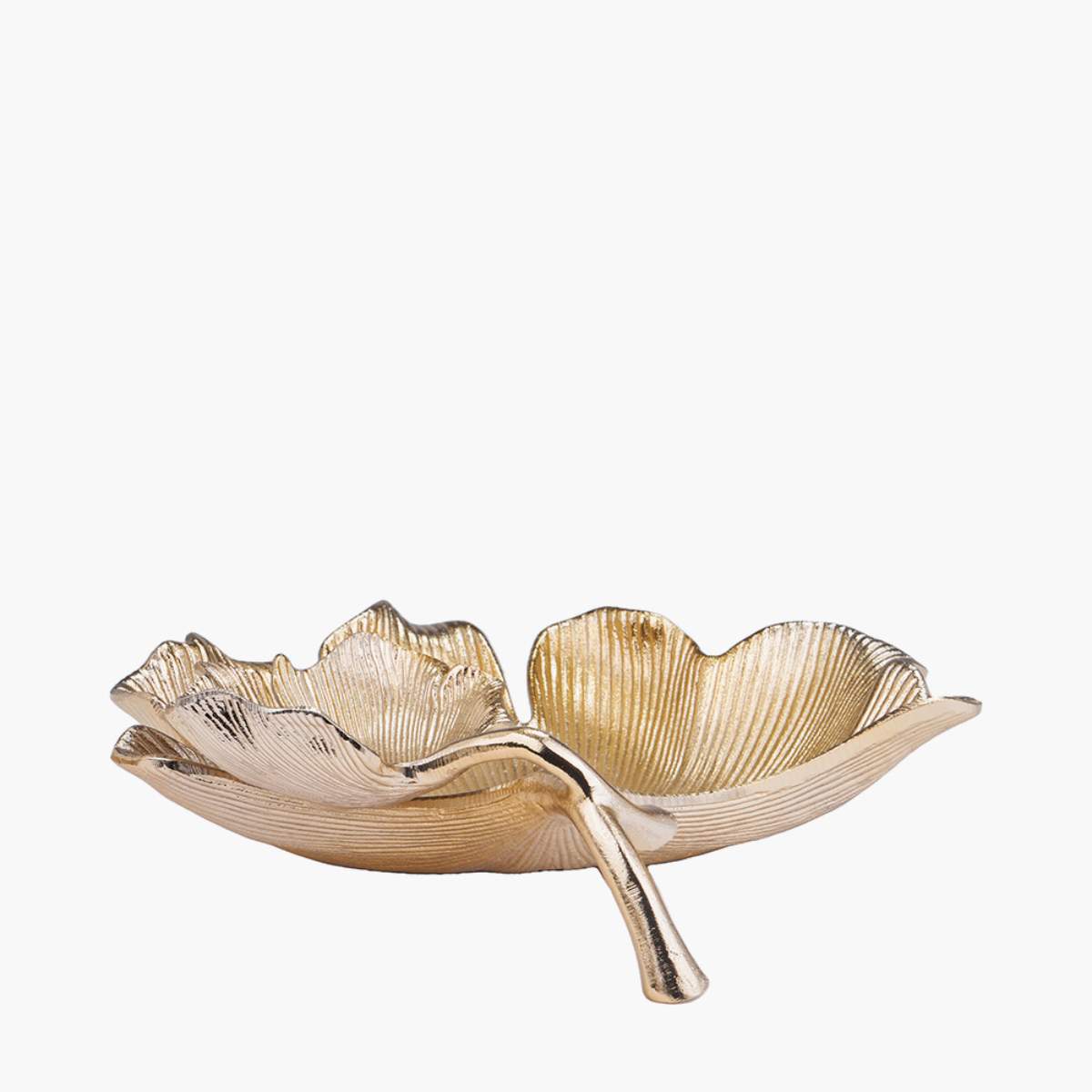 Pacific Lifestyle Gold Metal Dual Gingko Leaf Bowl