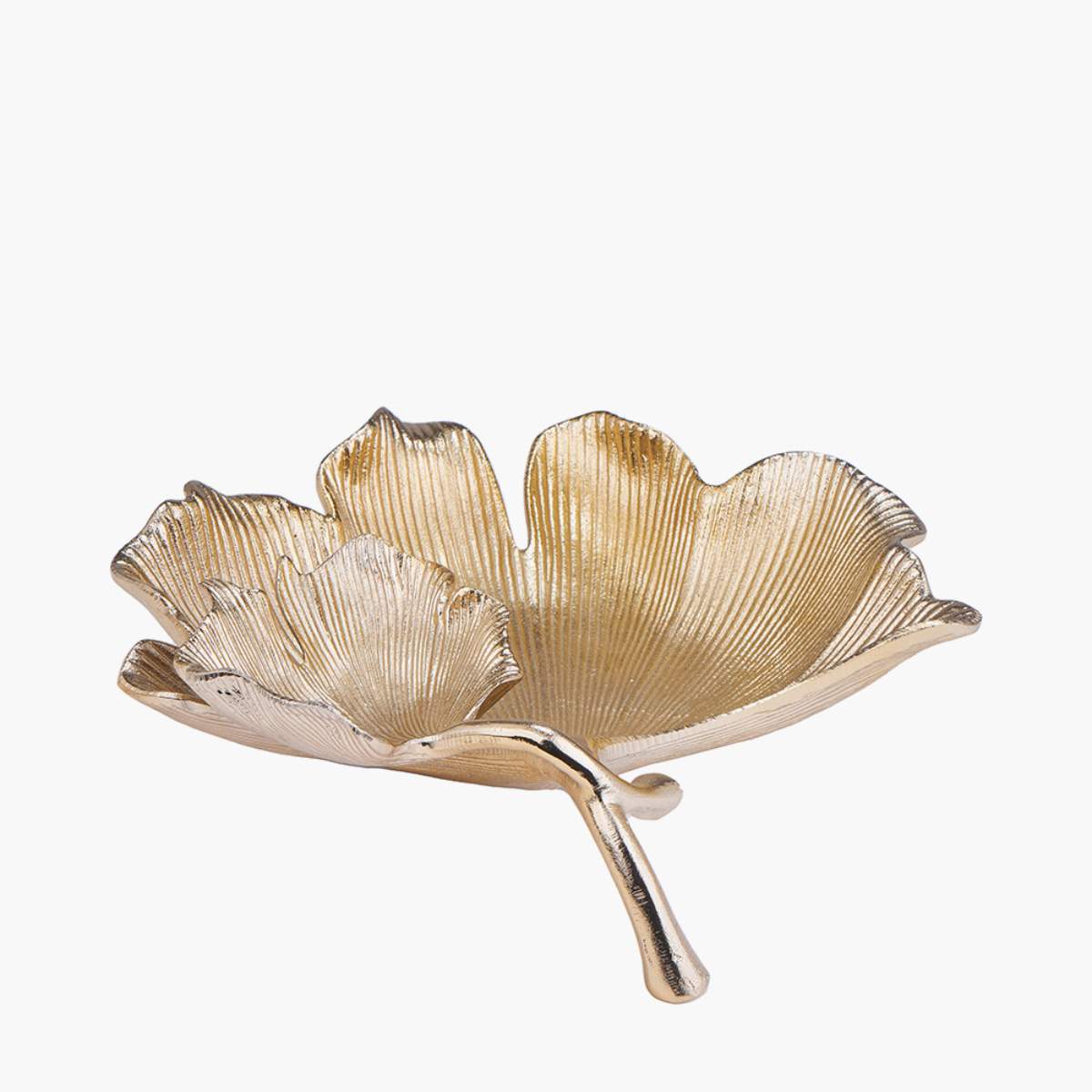 Pacific Lifestyle Gold Metal Dual Gingko Leaf Bowl