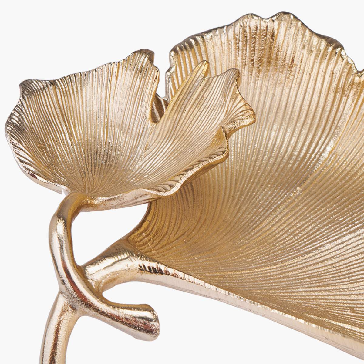 Pacific Lifestyle Gold Metal Dual Gingko Leaf Bowl