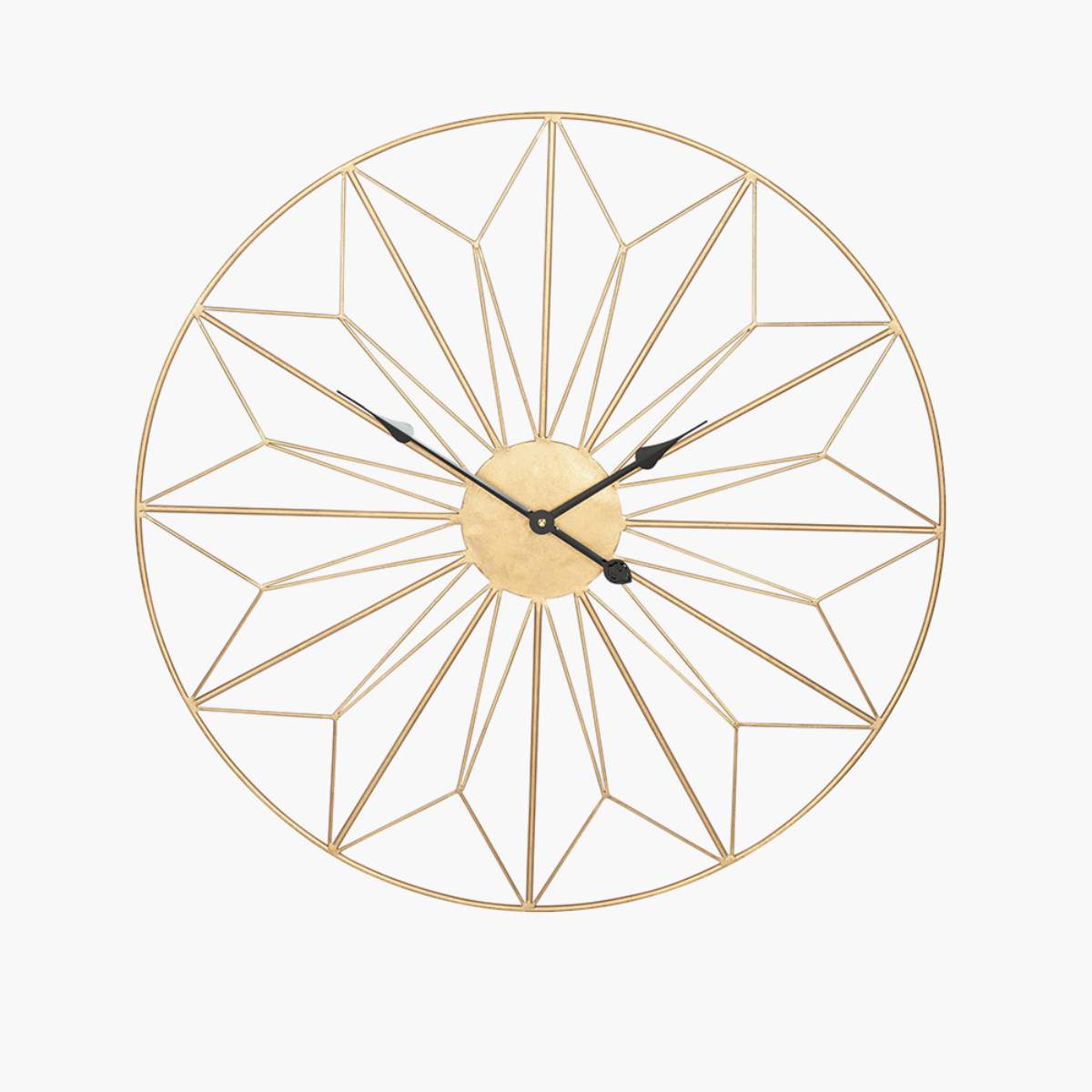Pacific Lifestyle Gold Metal Geo Design Round Wall Clock