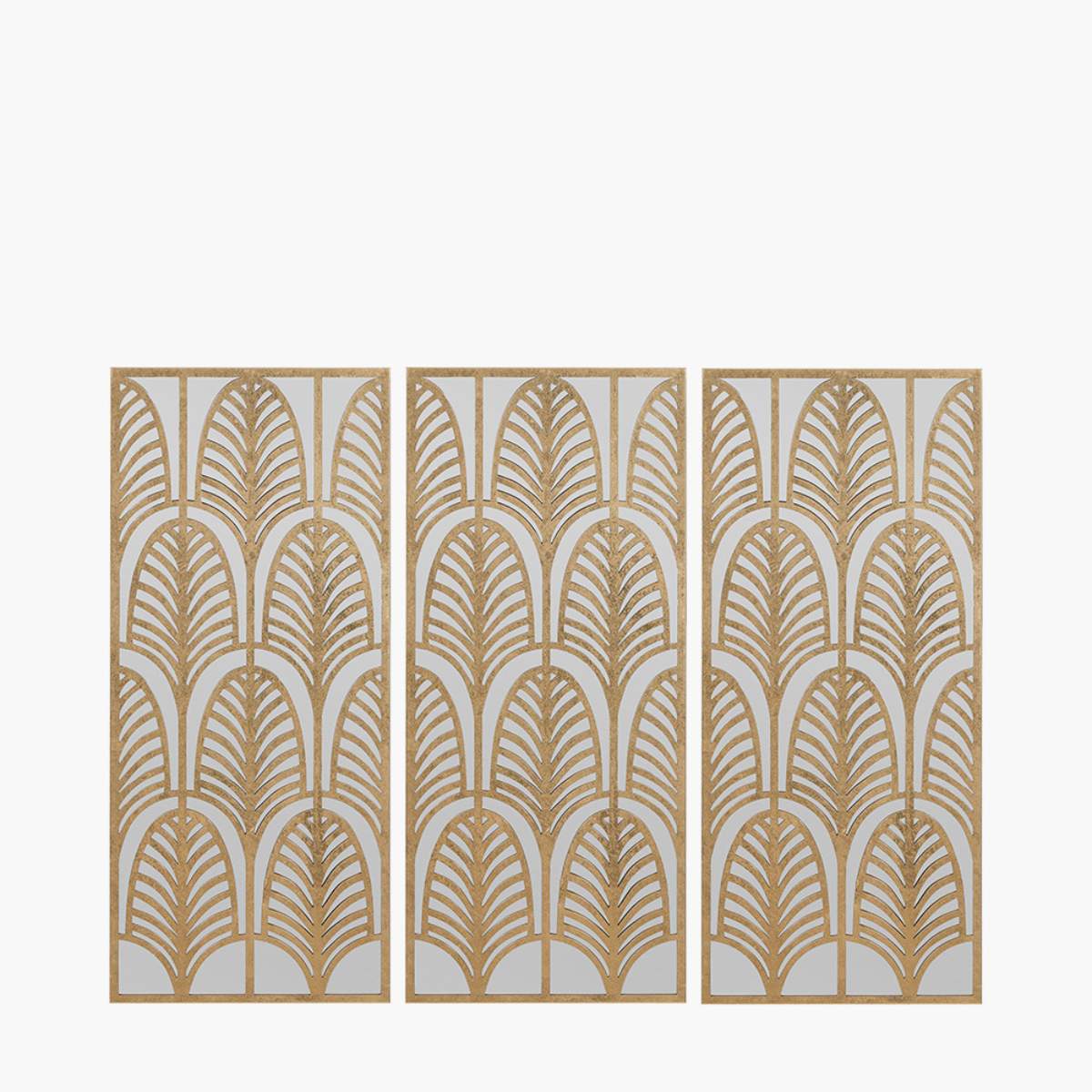 Pacific Lifestyle Gold Metal Rectangular Mirrored Wall Art