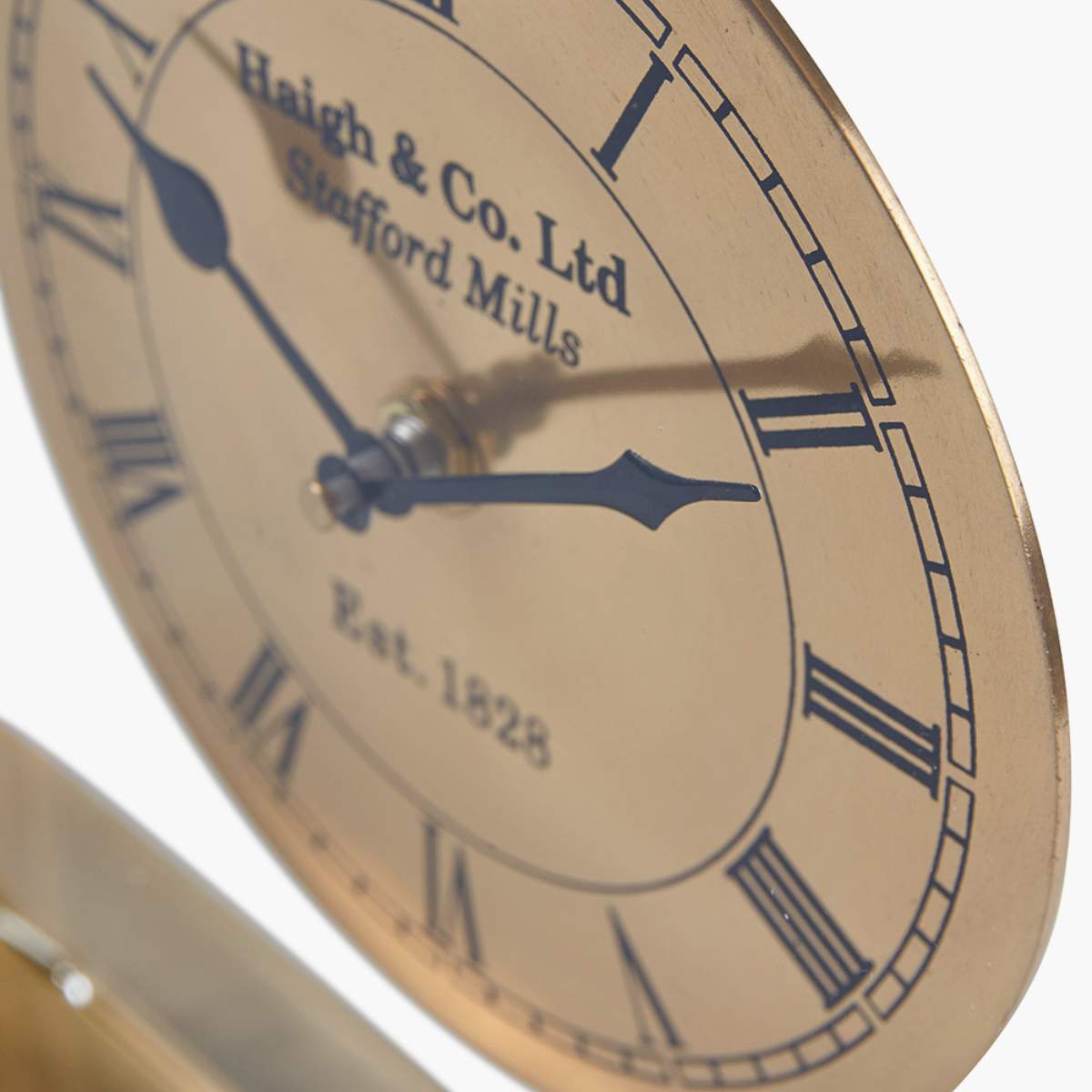 Pacific Lifestyle Gold Metal and Glass Floating Clock Face Square Table Clock