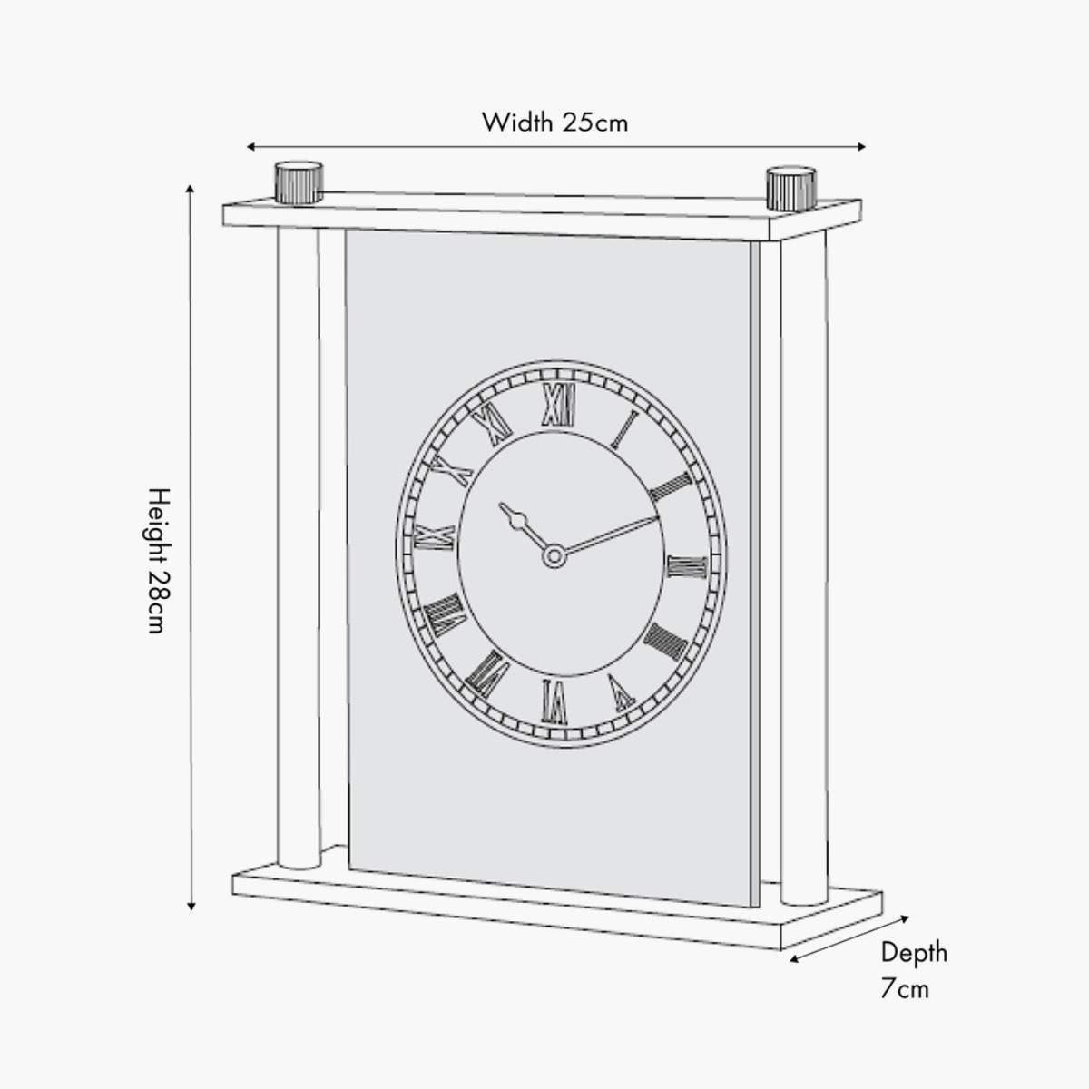 Pacific Lifestyle Gold Metal and Glass Floating Clock Face Square Table Clock