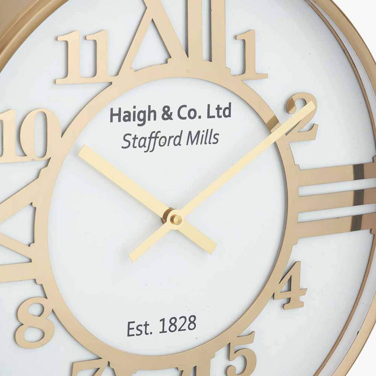 Pacific Lifestyle Gold Metal and White Face Round Wall Clock