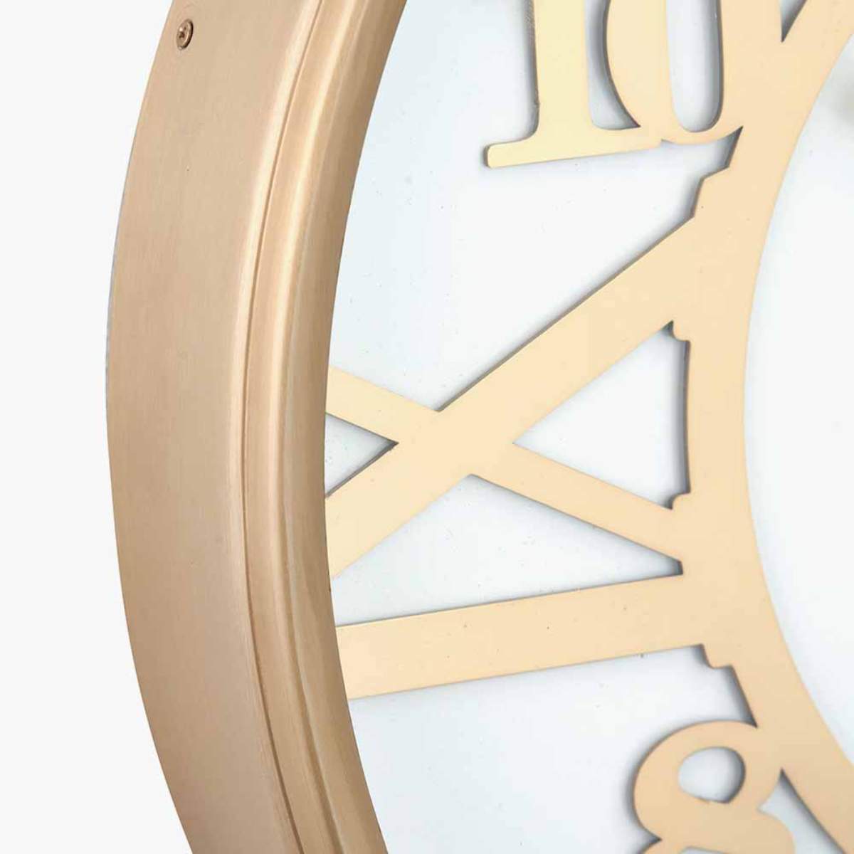 Pacific Lifestyle Gold Metal and White Face Round Wall Clock
