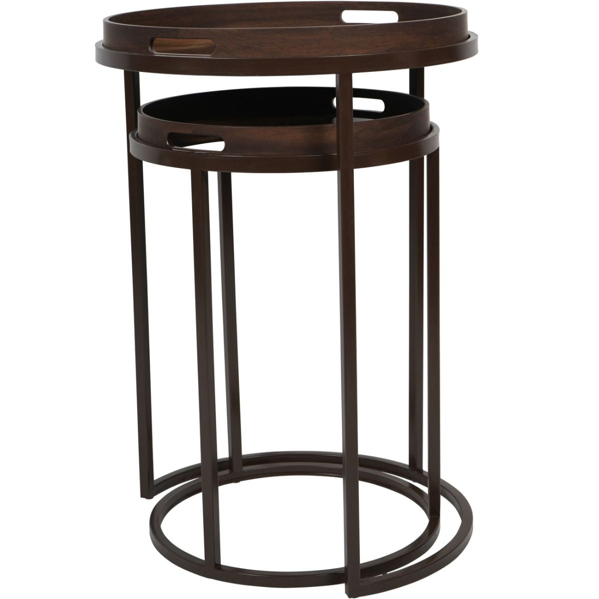 Libra Interiors Golden Burst Set of 2 Side Tray Tables