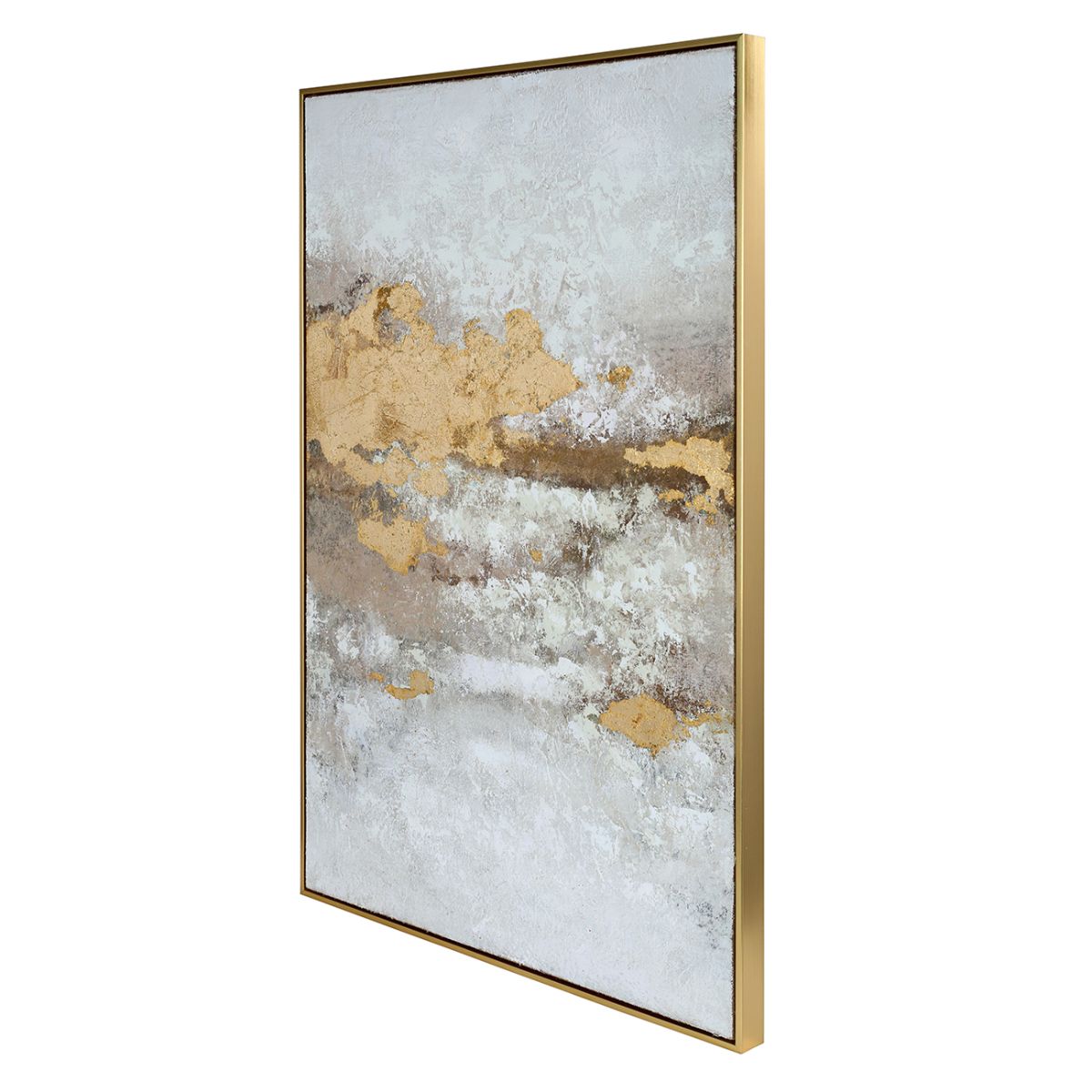Libra Interiors Golden Dusk Heavy Textured Framed Canvas Wall Art 80x120cm