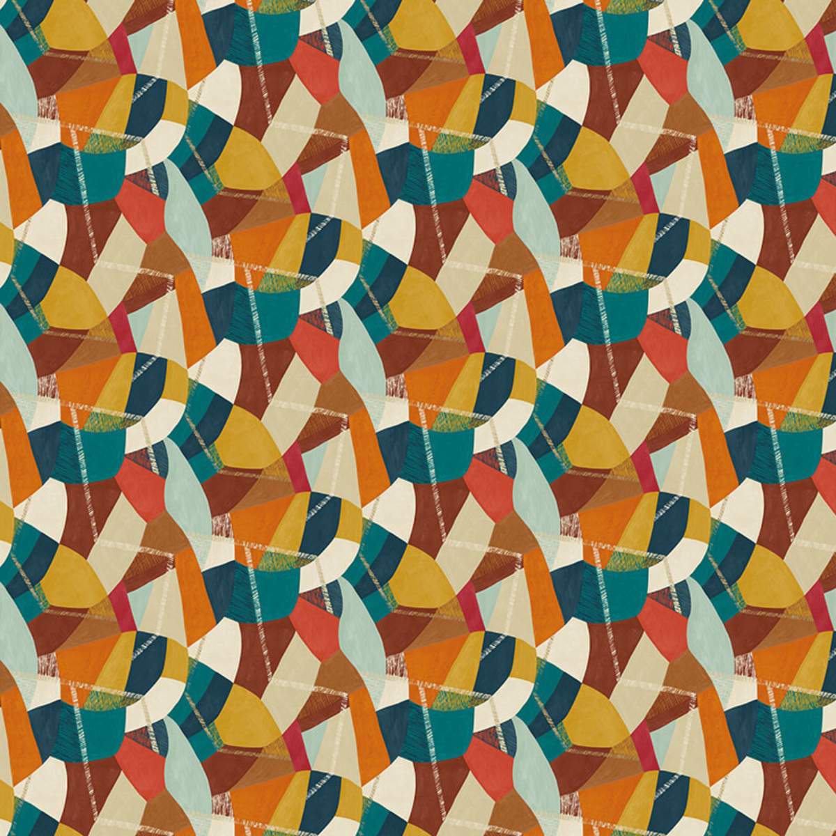 Ohpopsi Grafik Abstract Geo - Rust & Peacock
