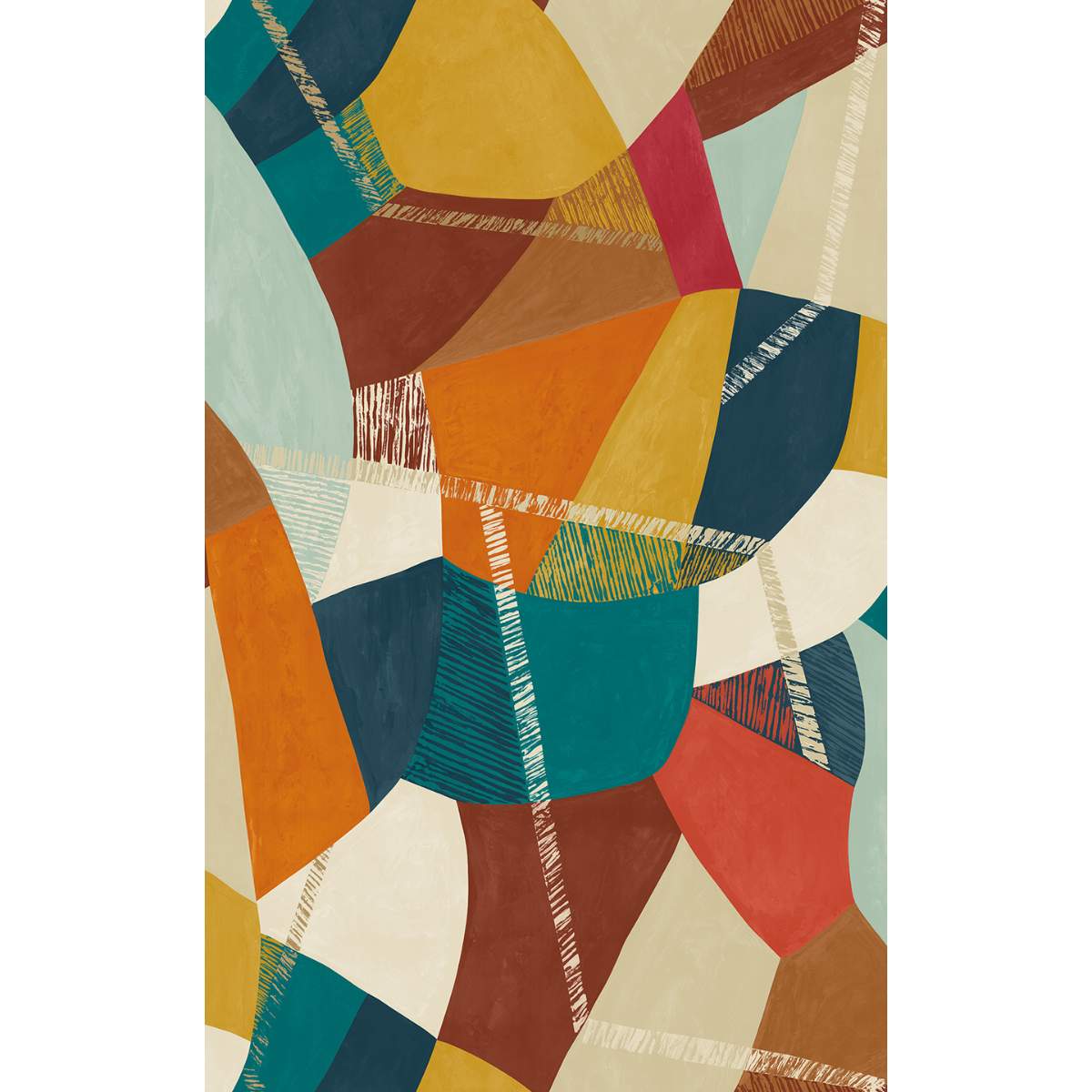 Ohpopsi Grafik Abstract Geo - Rust & Peacock