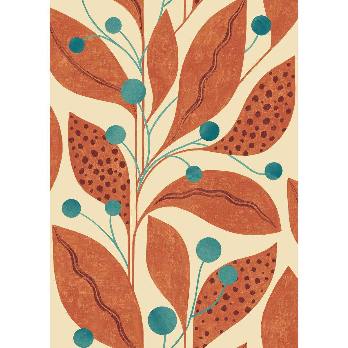 Ohpopsi Grafik Berry Dot - Rust & Teal
