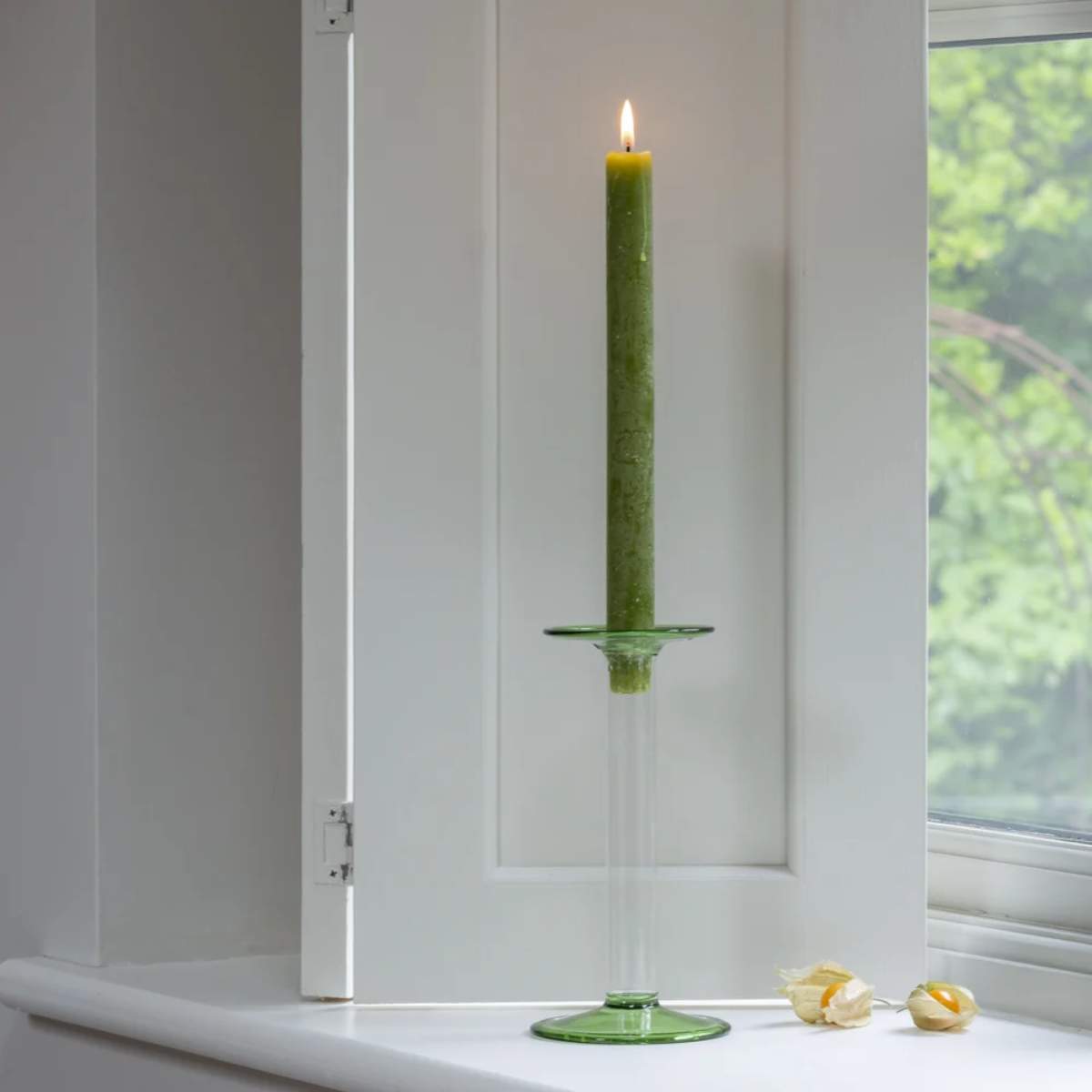 Grand Illusions Glass Candle Holder Fern Tall