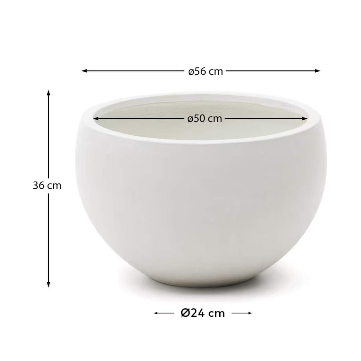 Kave Home Grau White Cement Planter Ø 56 cm