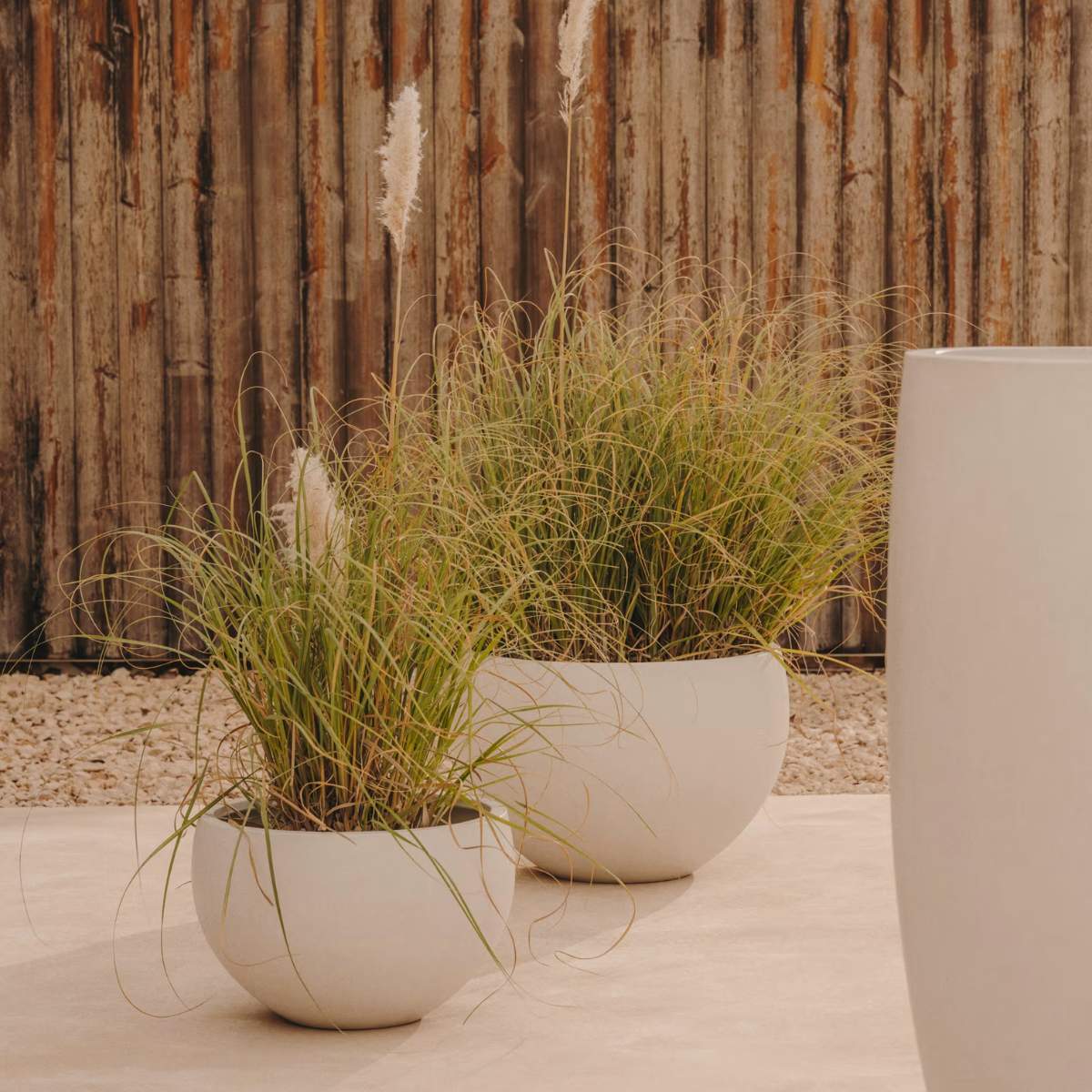 Kave Home Grau White Cement Planter Ø 72 cm