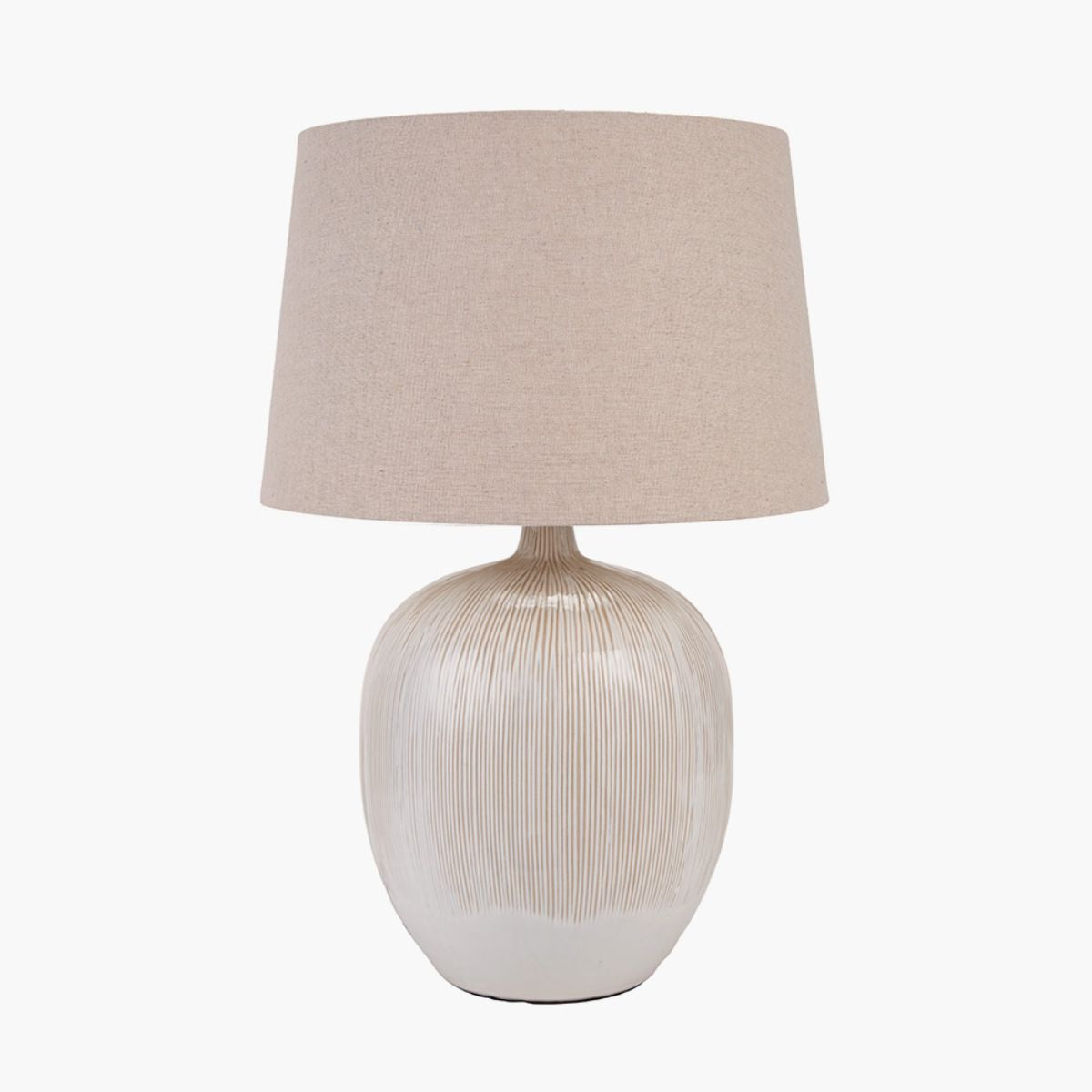 Pacific Lifestyle Greta Natural and Cream Textured Ceramic Table Lamp