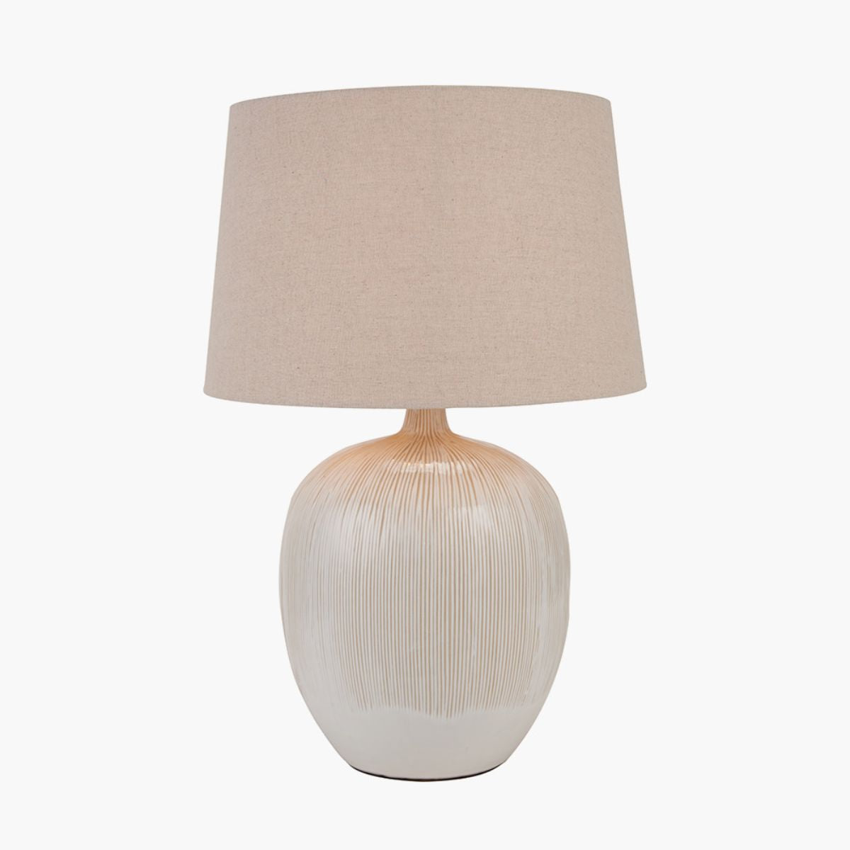 Pacific Lifestyle Greta Natural and Cream Textured Ceramic Table Lamp