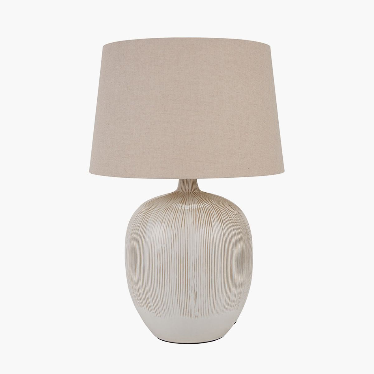 Pacific Lifestyle Greta Natural and Cream Textured Ceramic Table Lamp