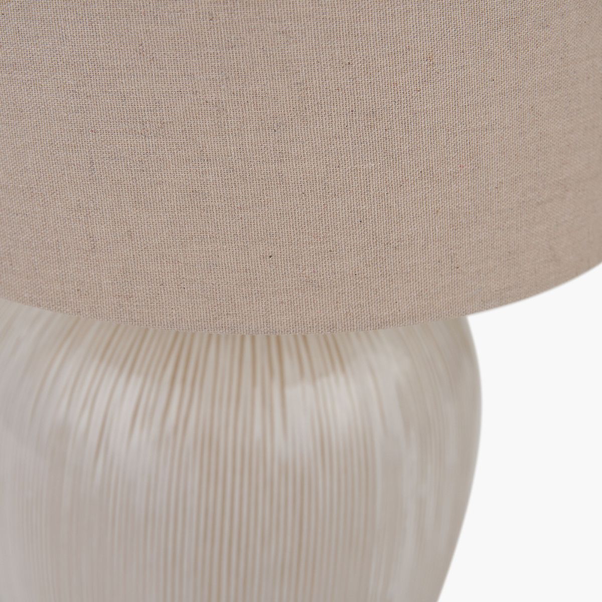 Pacific Lifestyle Greta Natural and Cream Textured Ceramic Table Lamp