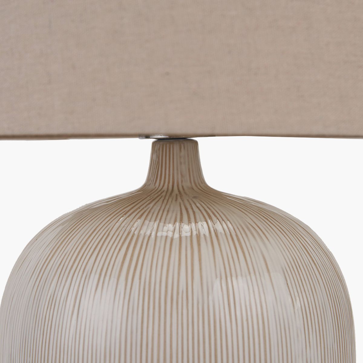 Pacific Lifestyle Greta Natural and Cream Textured Ceramic Table Lamp