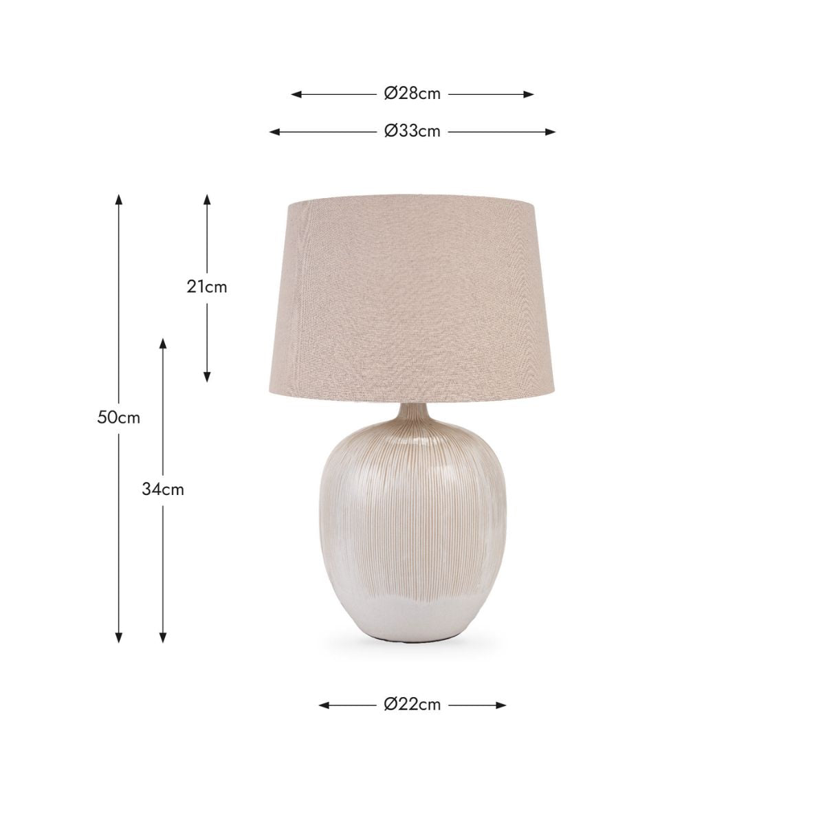 Pacific Lifestyle Greta Natural and Cream Textured Ceramic Table Lamp