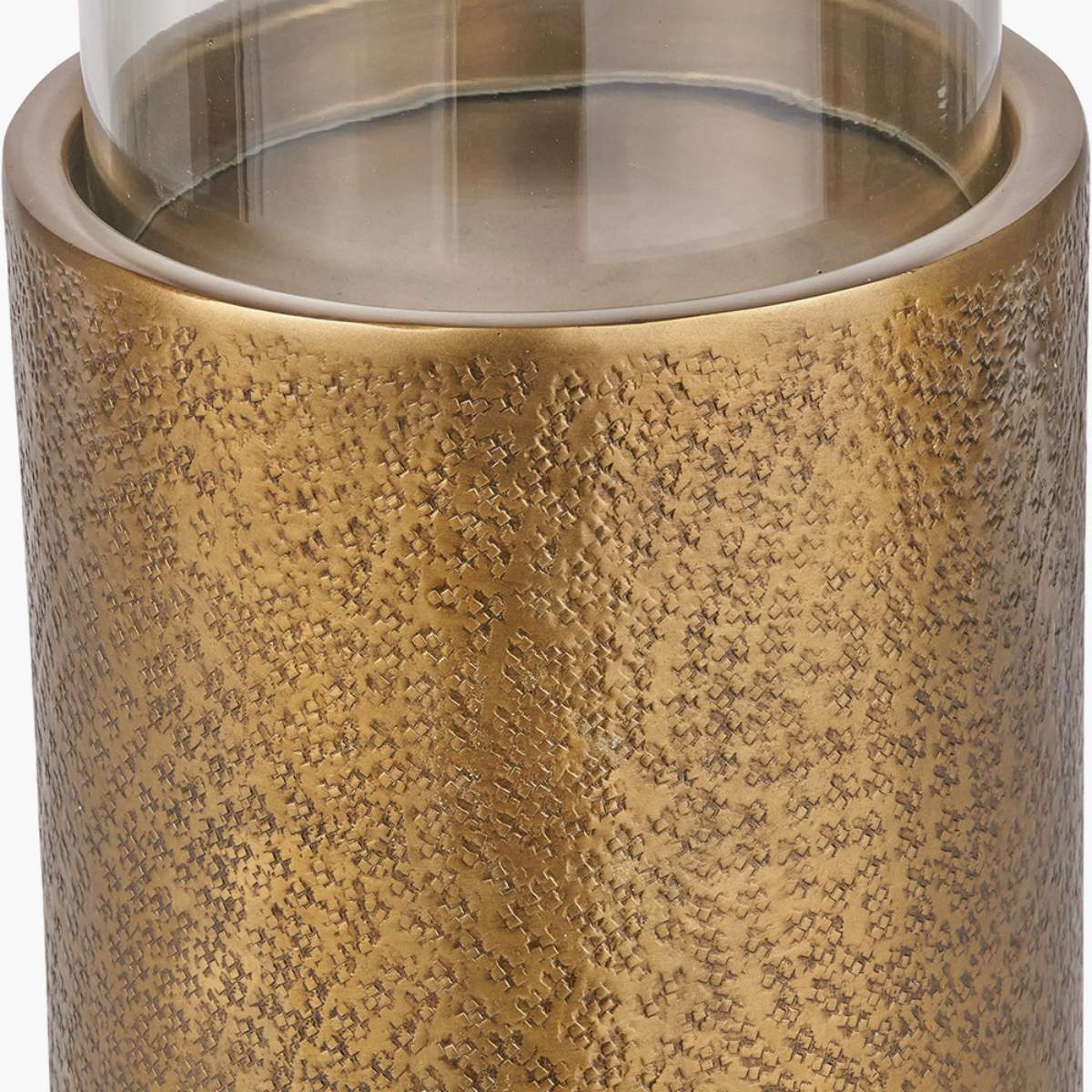 Beau&Co Grey Metal and Clear Glass Hurricane