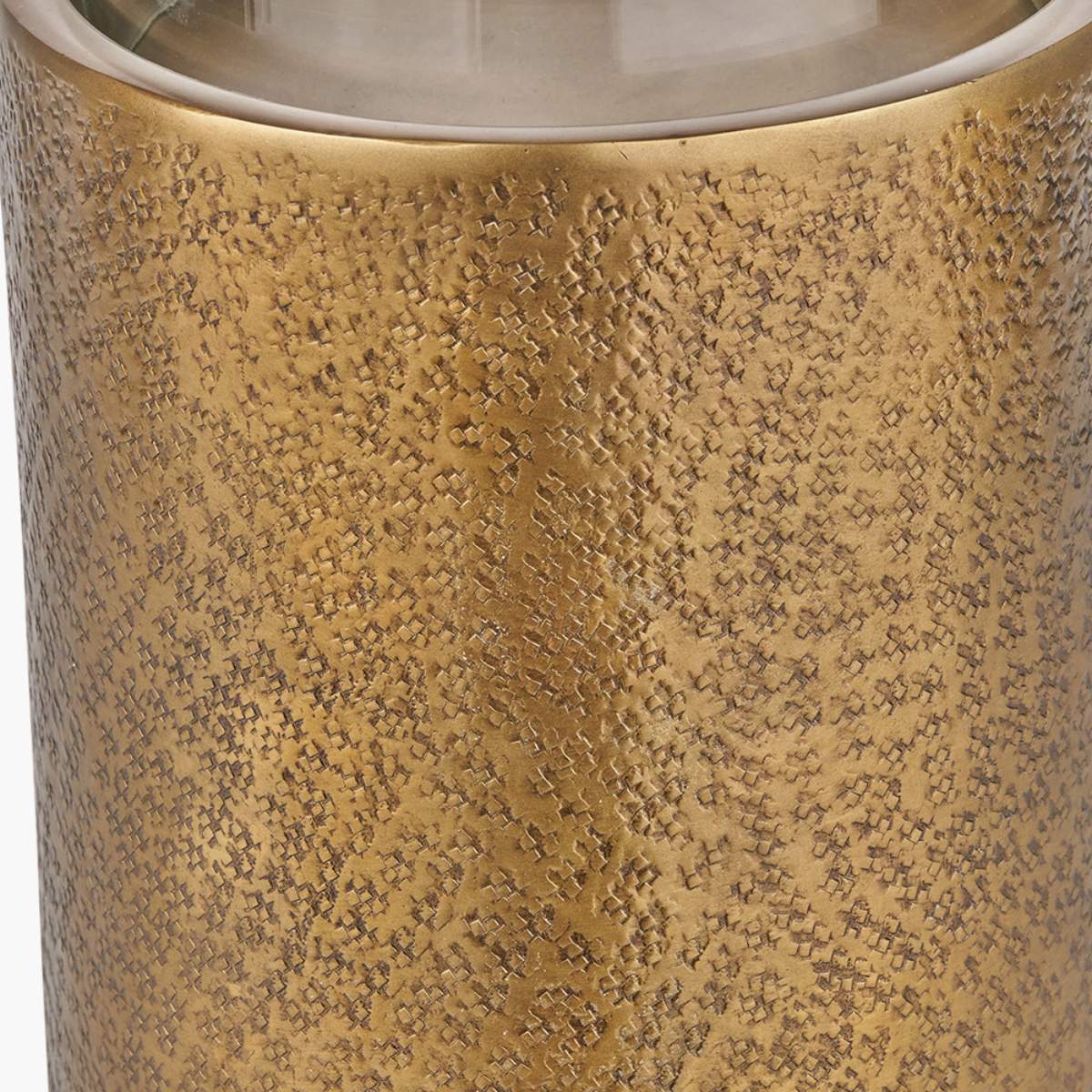 Beau&Co Grey Metal and Clear Glass Hurricane