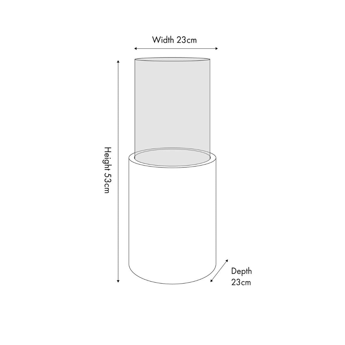 Beau&Co Grey Metal and Clear Glass Hurricane