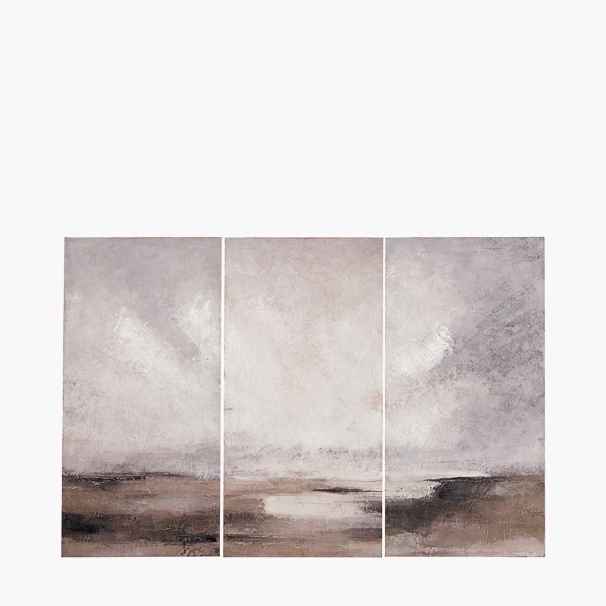 Pacific Lifestyle S/3 Grey and Neutrals Abstract Landscape Canvases