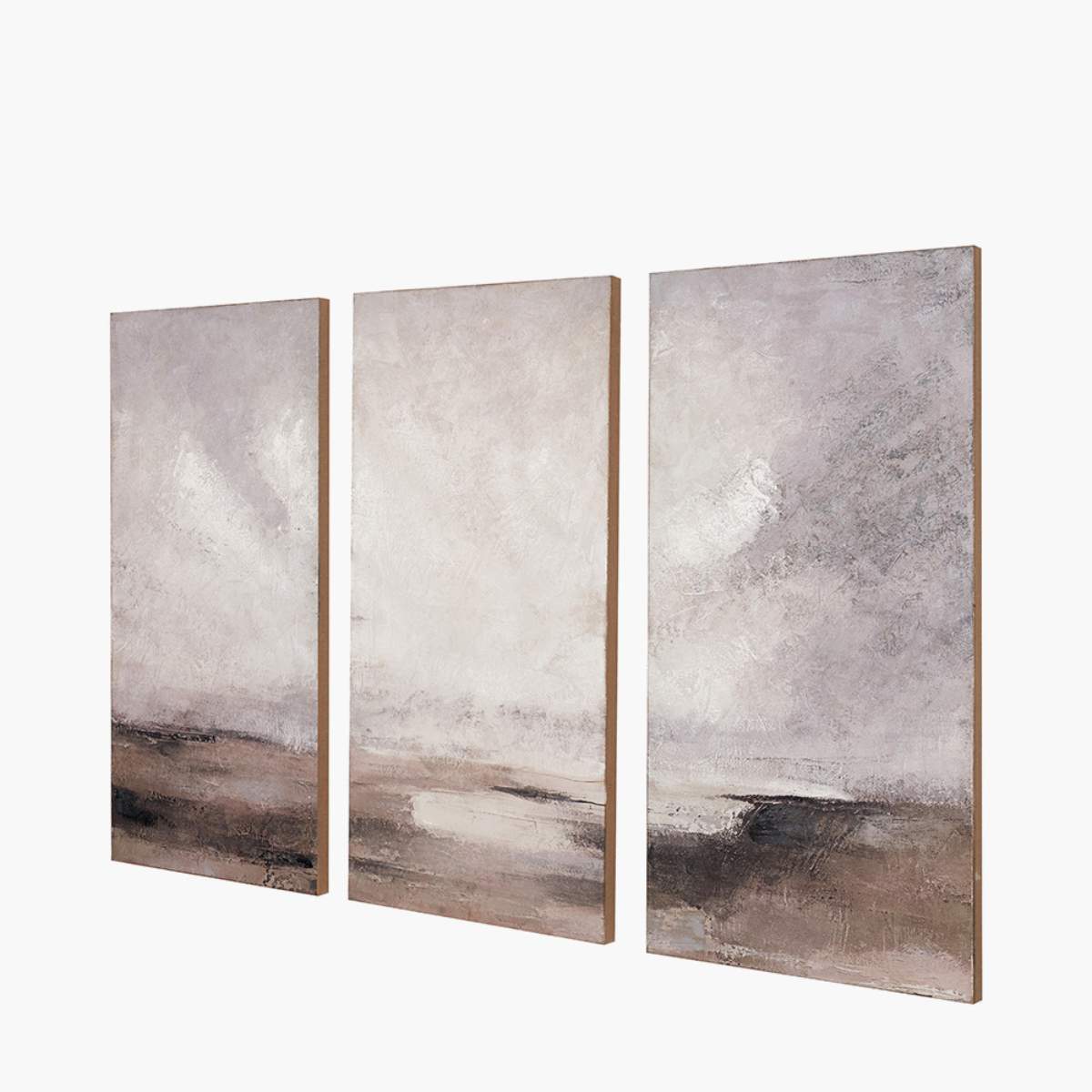 Pacific Lifestyle S/3 Grey and Neutrals Abstract Landscape Canvases