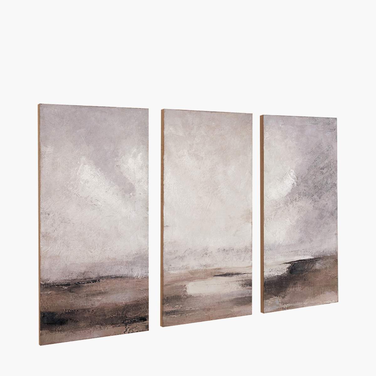 Pacific Lifestyle S/3 Grey and Neutrals Abstract Landscape Canvases