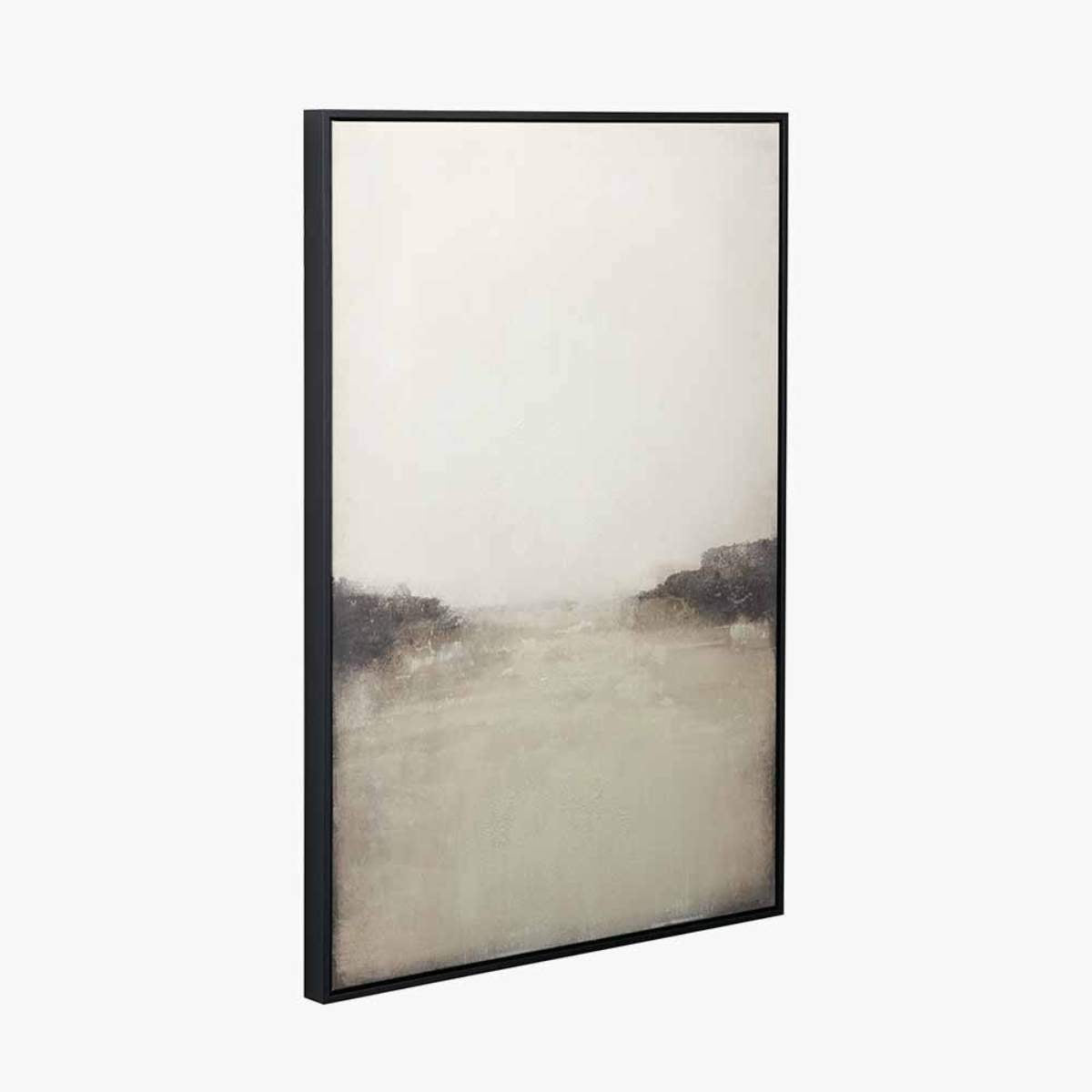 Beau&Co Grey and White Abstract Canvas with Black Frame