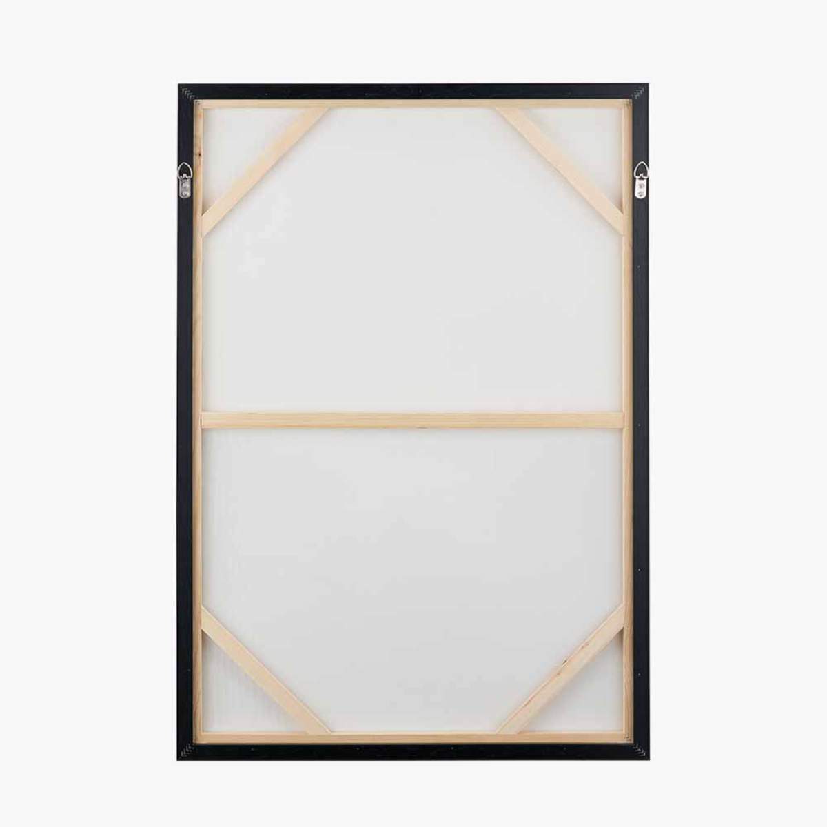 Beau&Co Grey and White Abstract Canvas with Black Frame