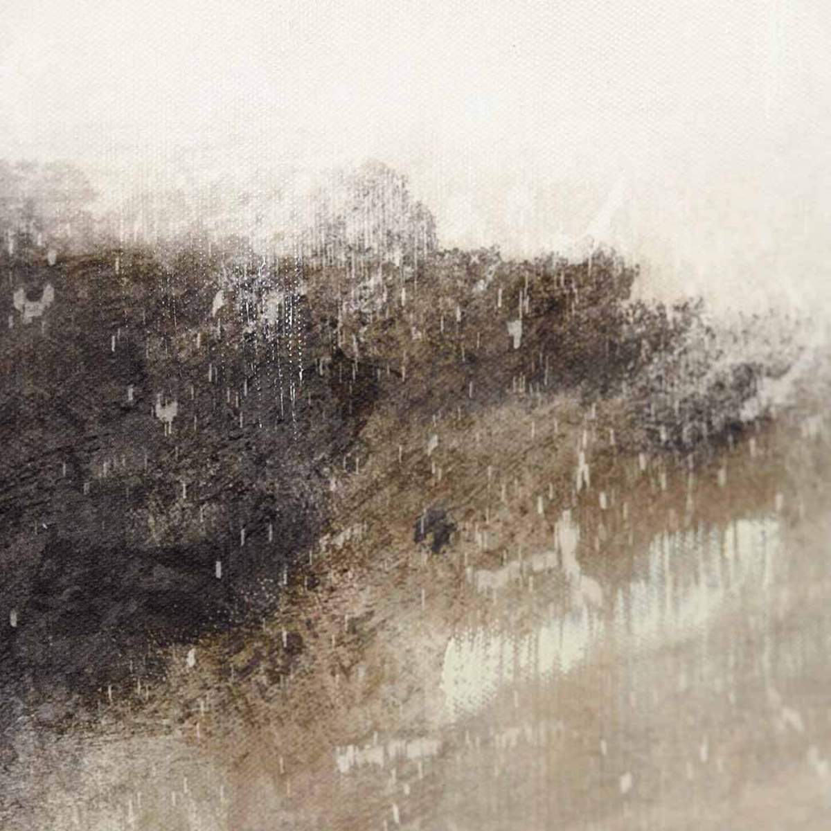 Beau&Co Grey and White Abstract Canvas with Black Frame