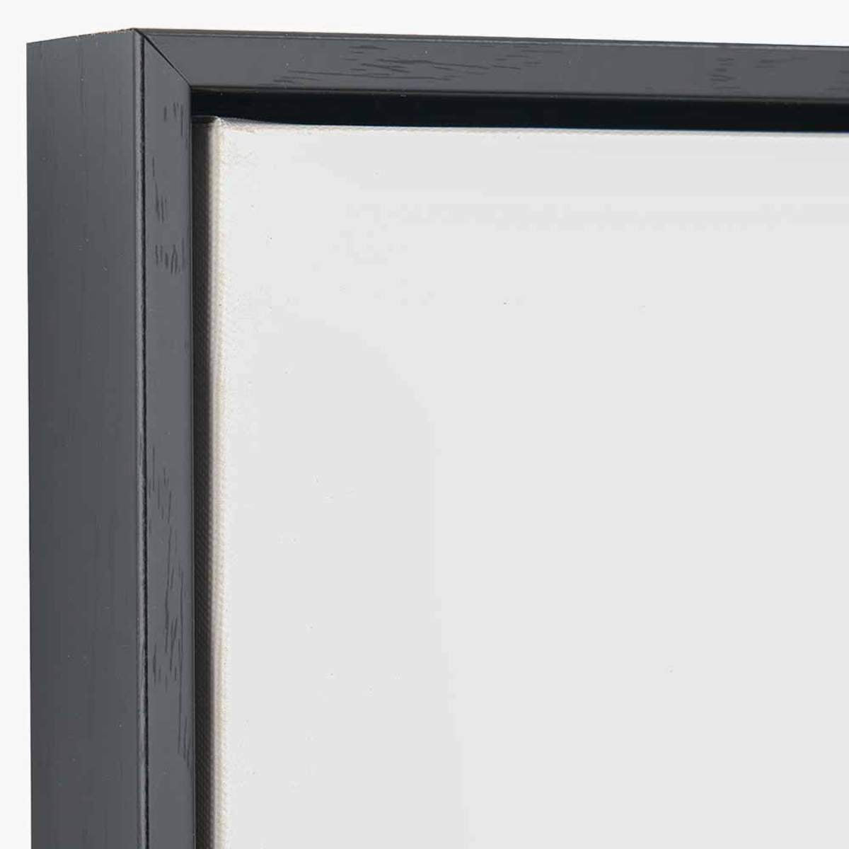 Beau&Co Grey and White Abstract Canvas with Black Frame