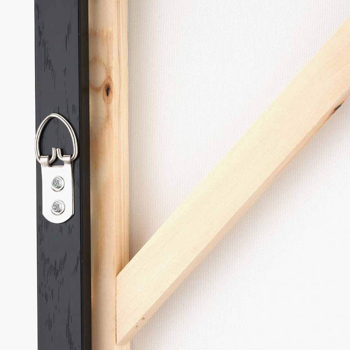 Beau&Co Grey and White Abstract Canvas with Black Frame